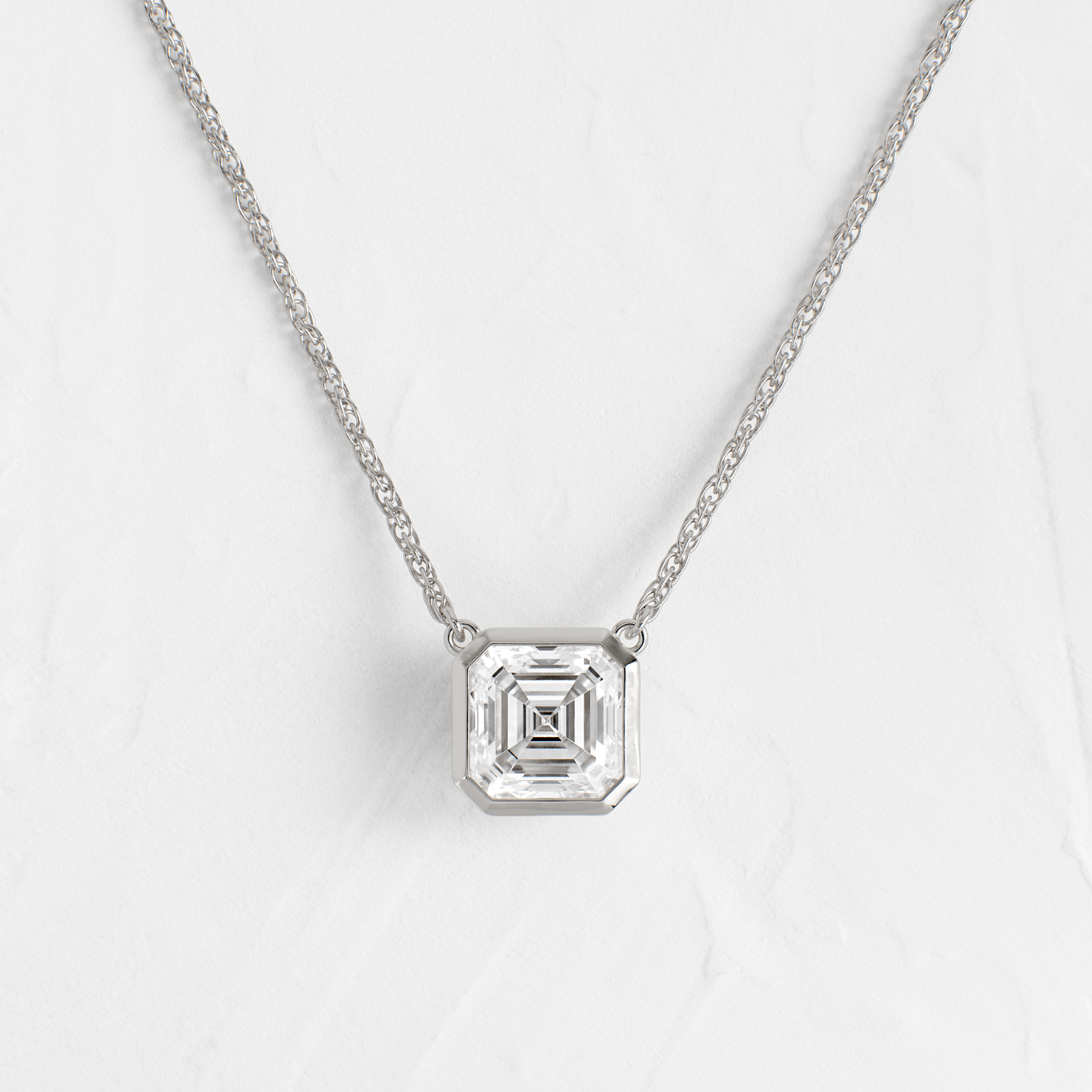 Looking Glass Necklace, Asscher Cut | Melanie Casey Fine Jewelry
