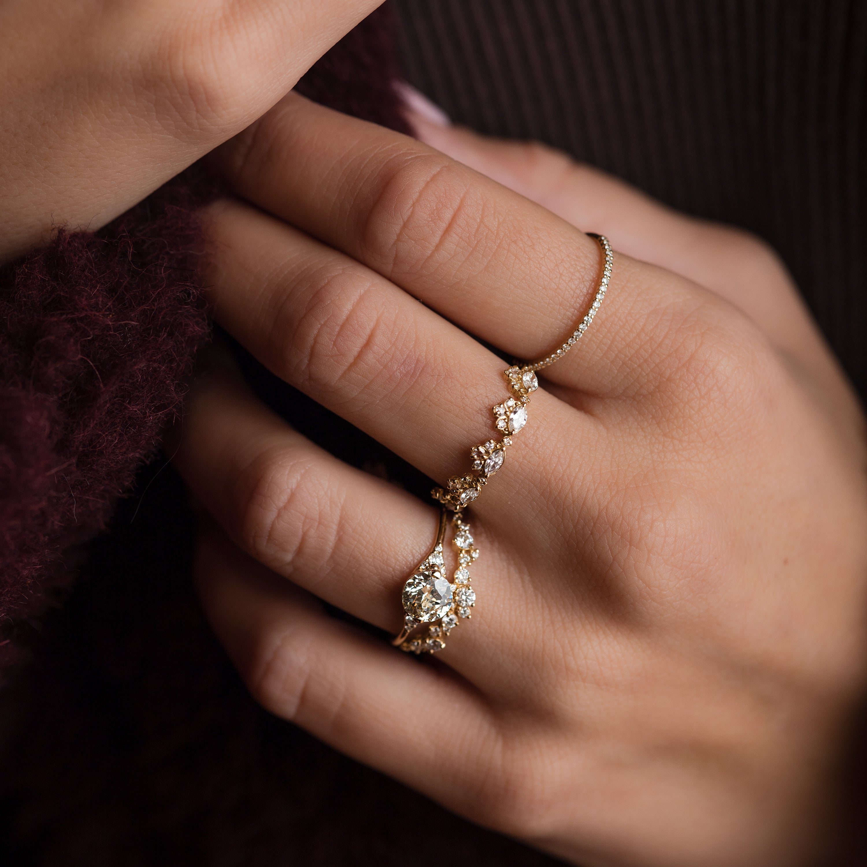 Lady's Slipper Ring, 1.16ct. Natural Champagne Diamond | Melanie