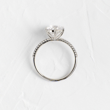 Whisper Ring with Pave Band, Round | Melanie Casey