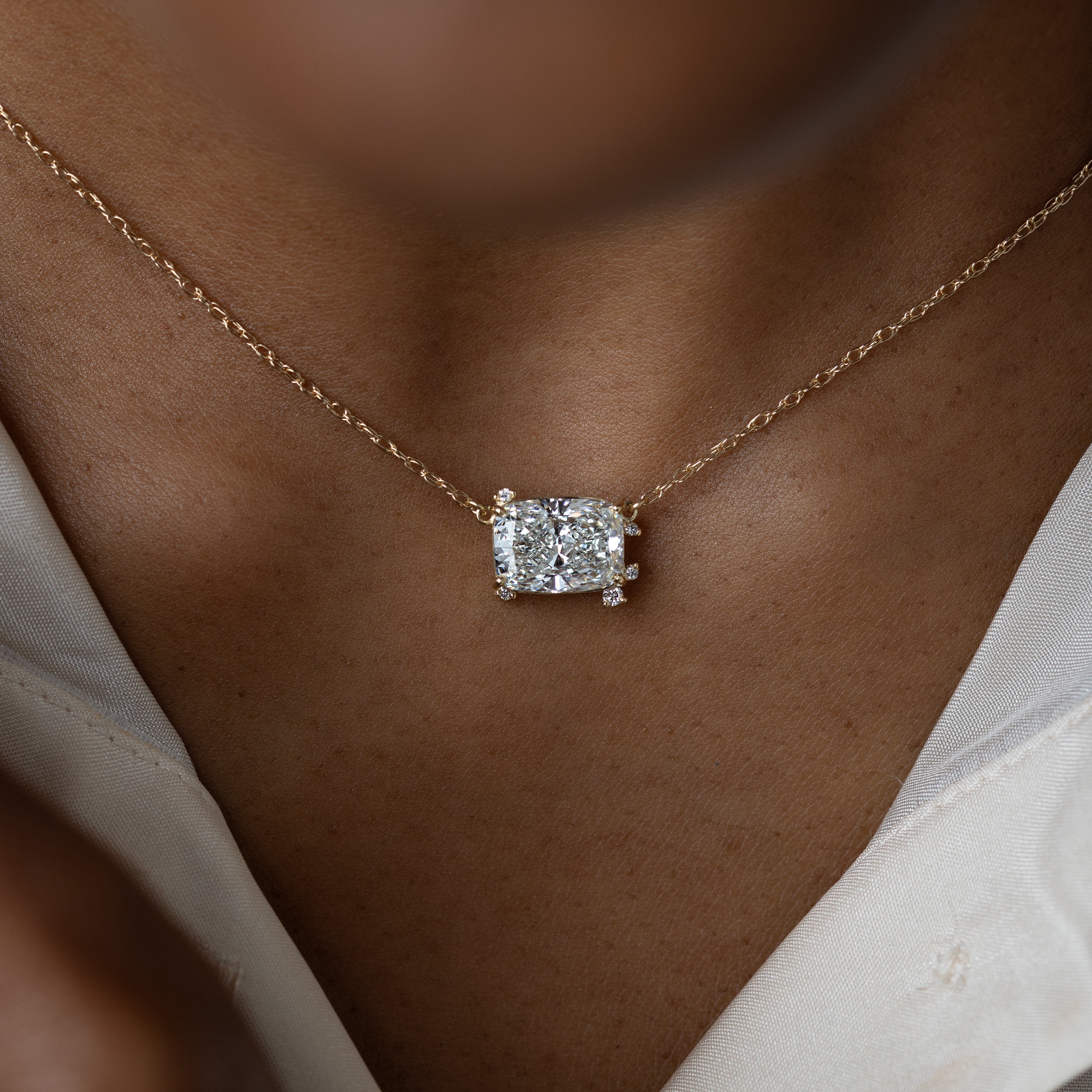 To A Flame Necklace, Cushion Cut | Melanie Casey