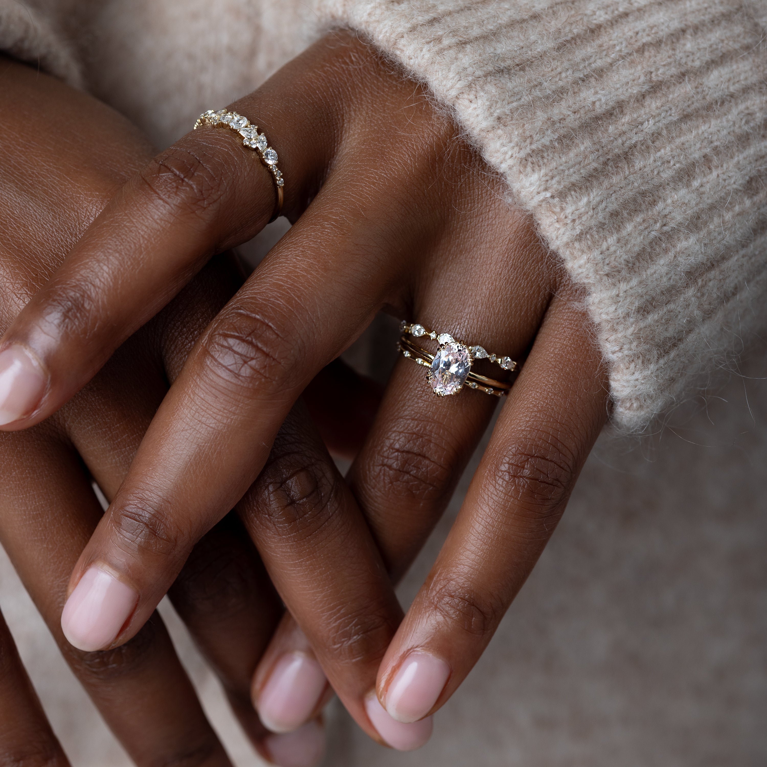 Threaded Ring, 1.69ct. Pale Pink Sri Lanka Sapphire | Melanie