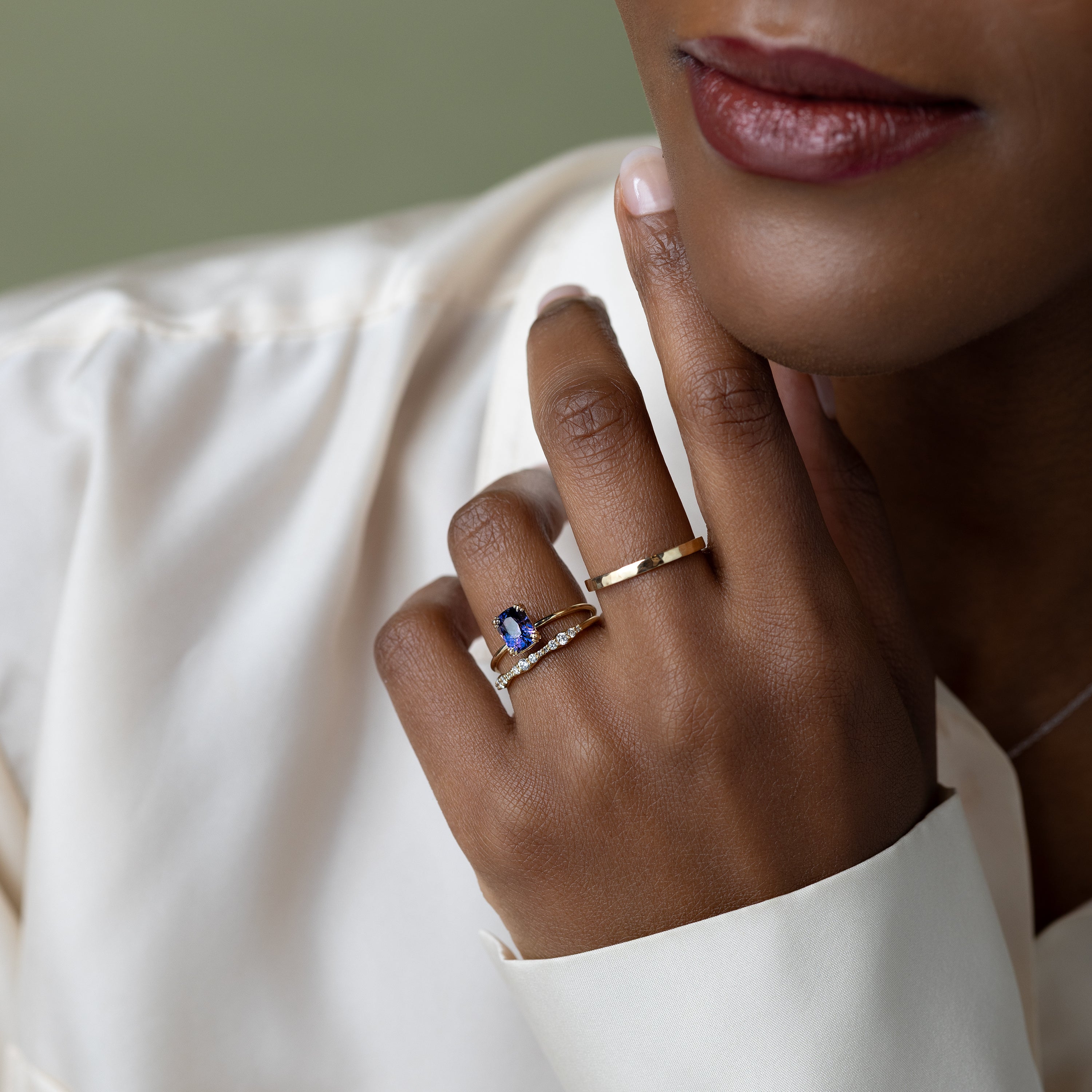 Threaded Ring, 1.64ct. Deep Purple Sri Lanka Sapphire | Melanie