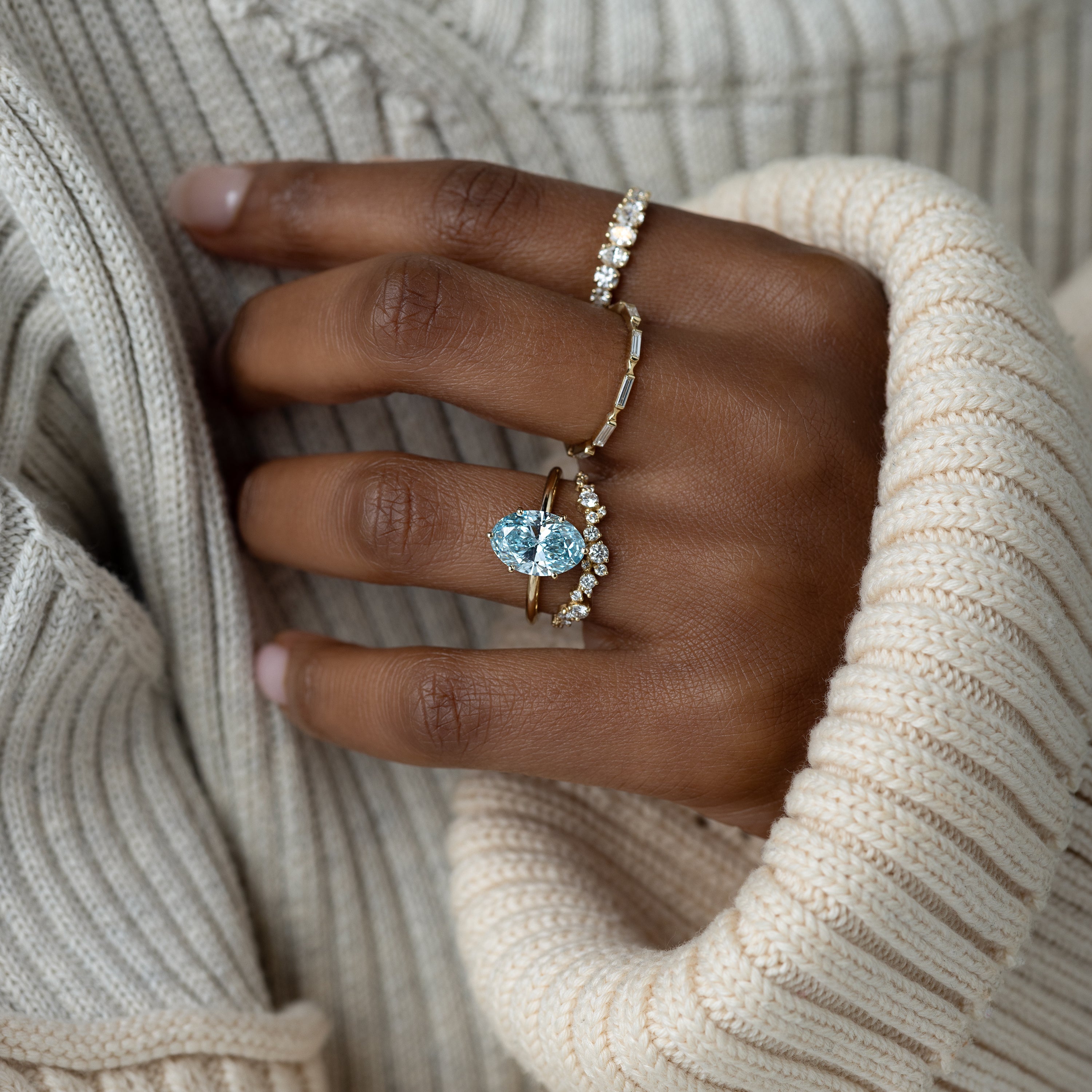 Nostalgia Ring, 3.04ct. Lab-Grown Blue Diamond | Melanie Casey
