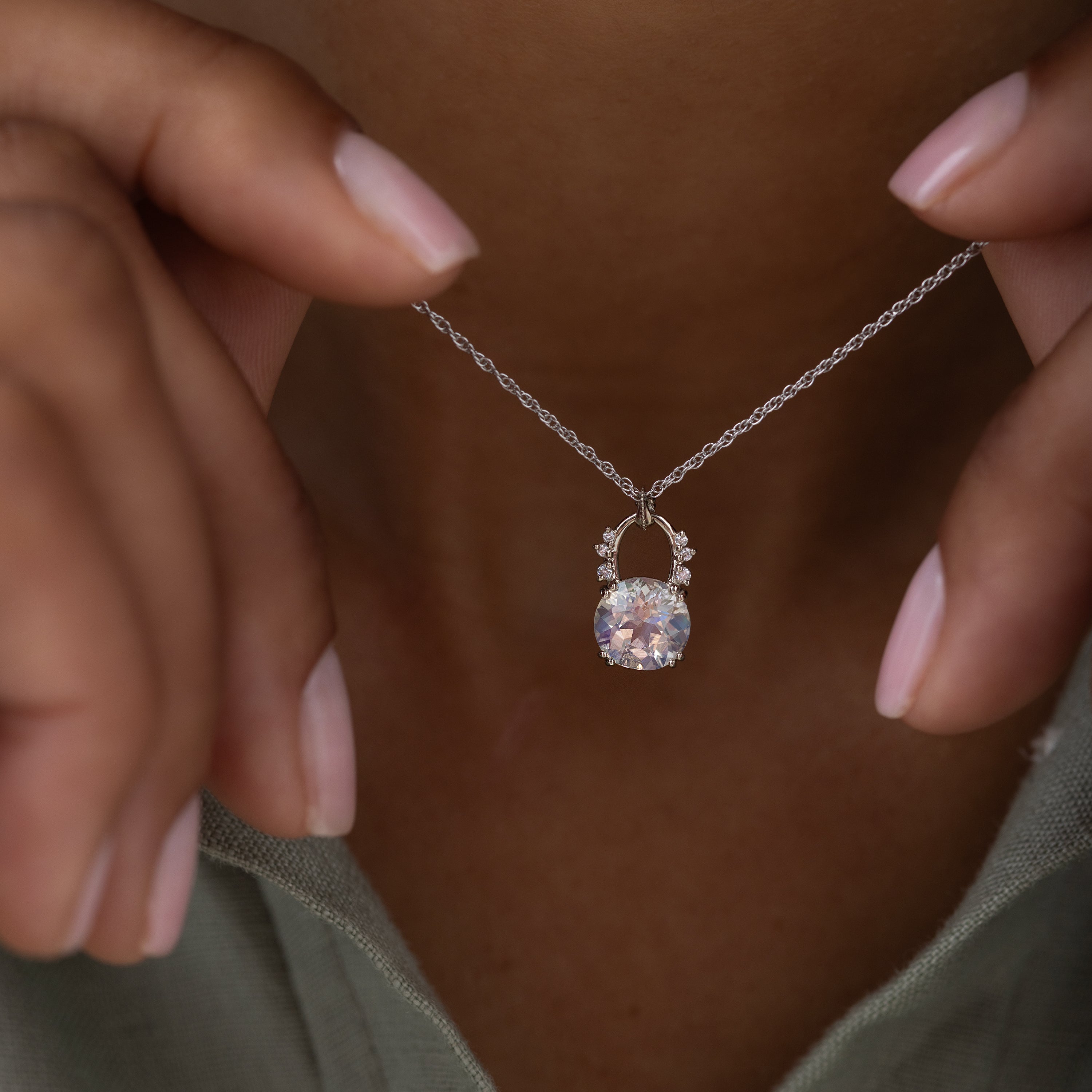 Skylight Necklace, 1.48ct. Madagascar Moonstone - Edition 2
