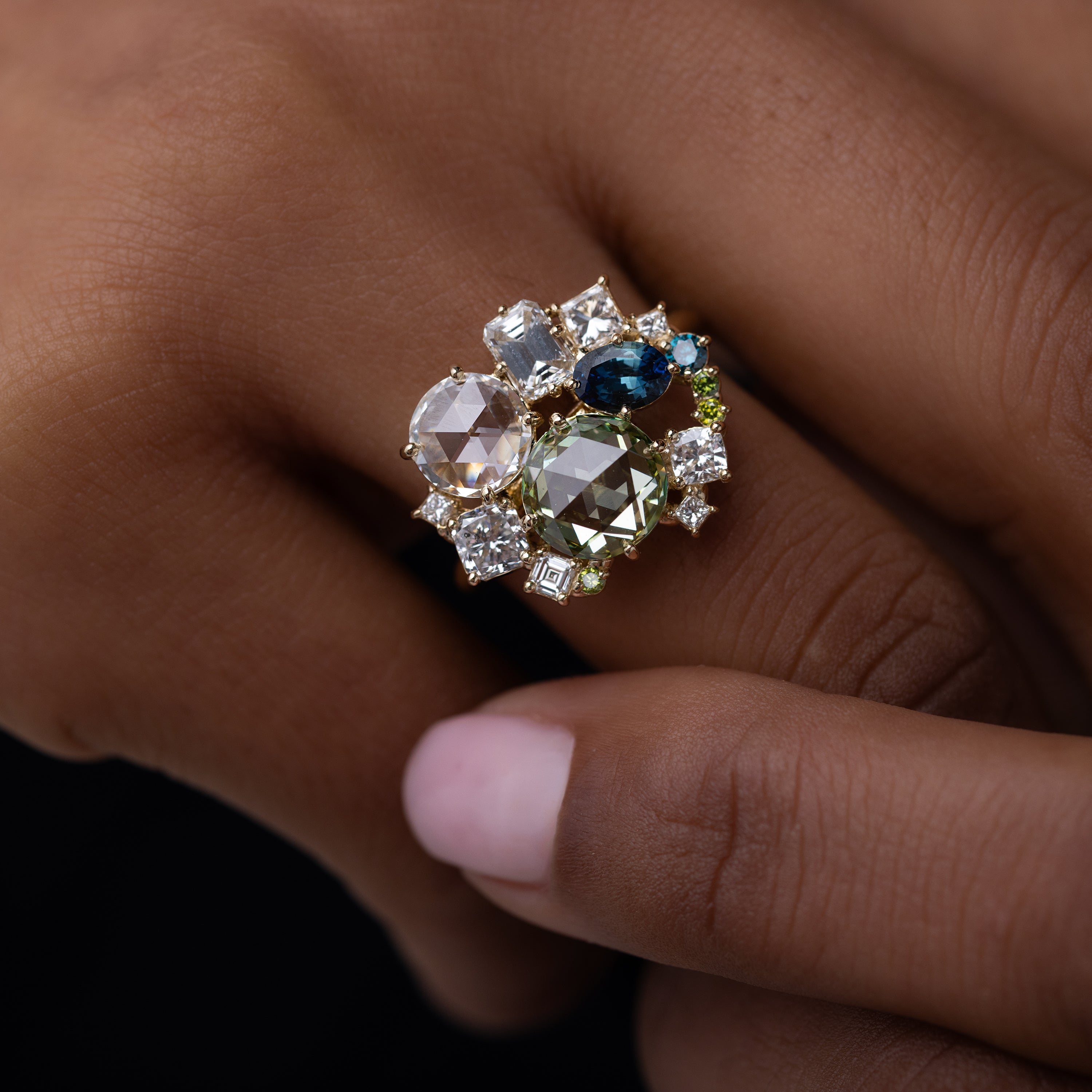 Opera Ring, 2ct. Lab-Grown Green Diamond | Melanie Casey Jewelry