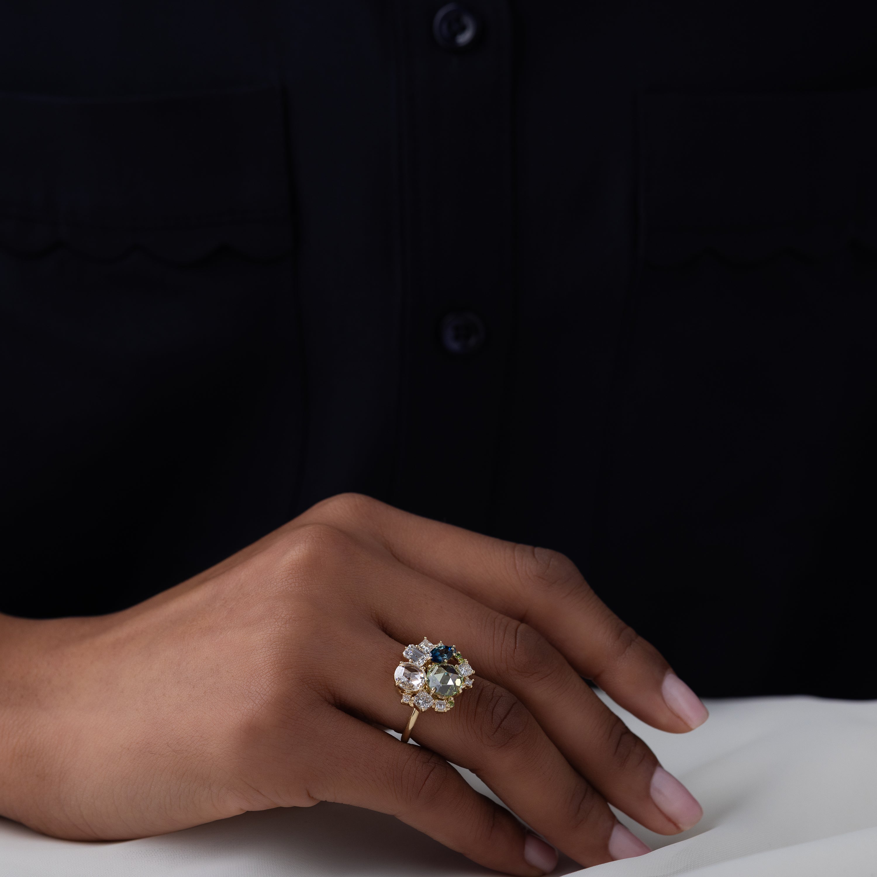 Opera Ring, 2ct. Lab-Grown Green Diamond | Melanie Casey Jewelry