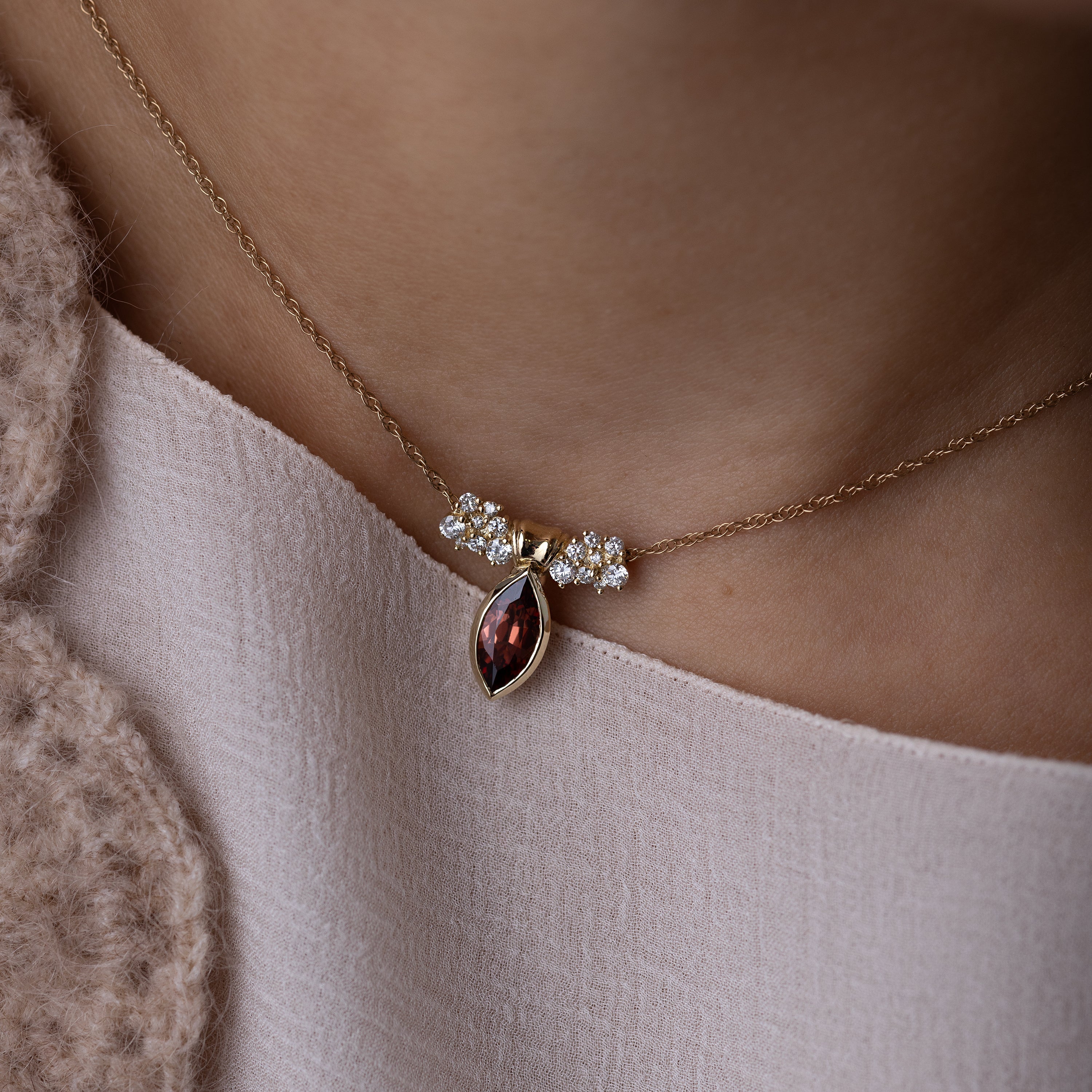 Corridor Necklace, 1.4ct. Malaya Garnet | Melanie Casey Fine Jewelry