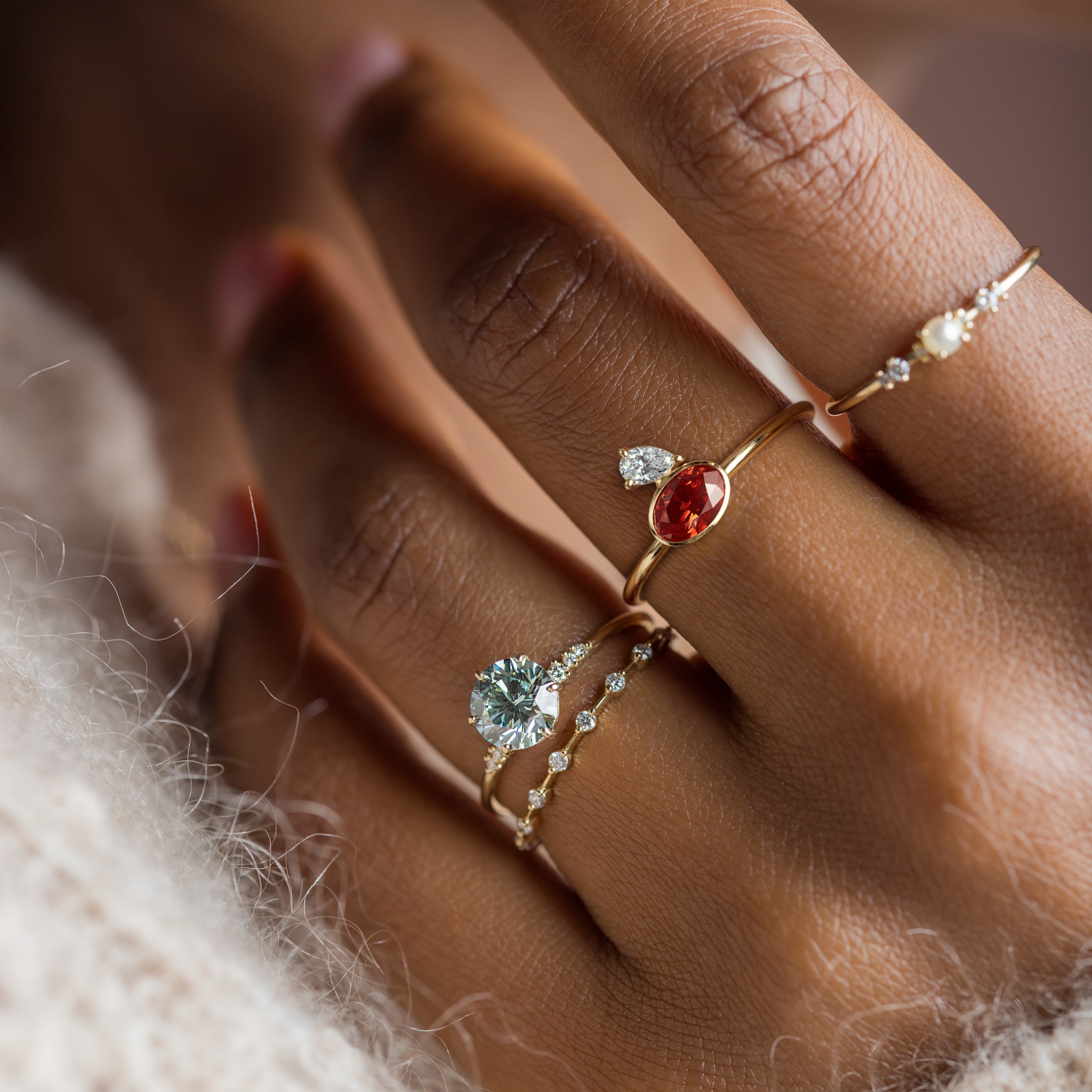 Littlefall Ring in Red Garnet | Melanie Casey Jewelry