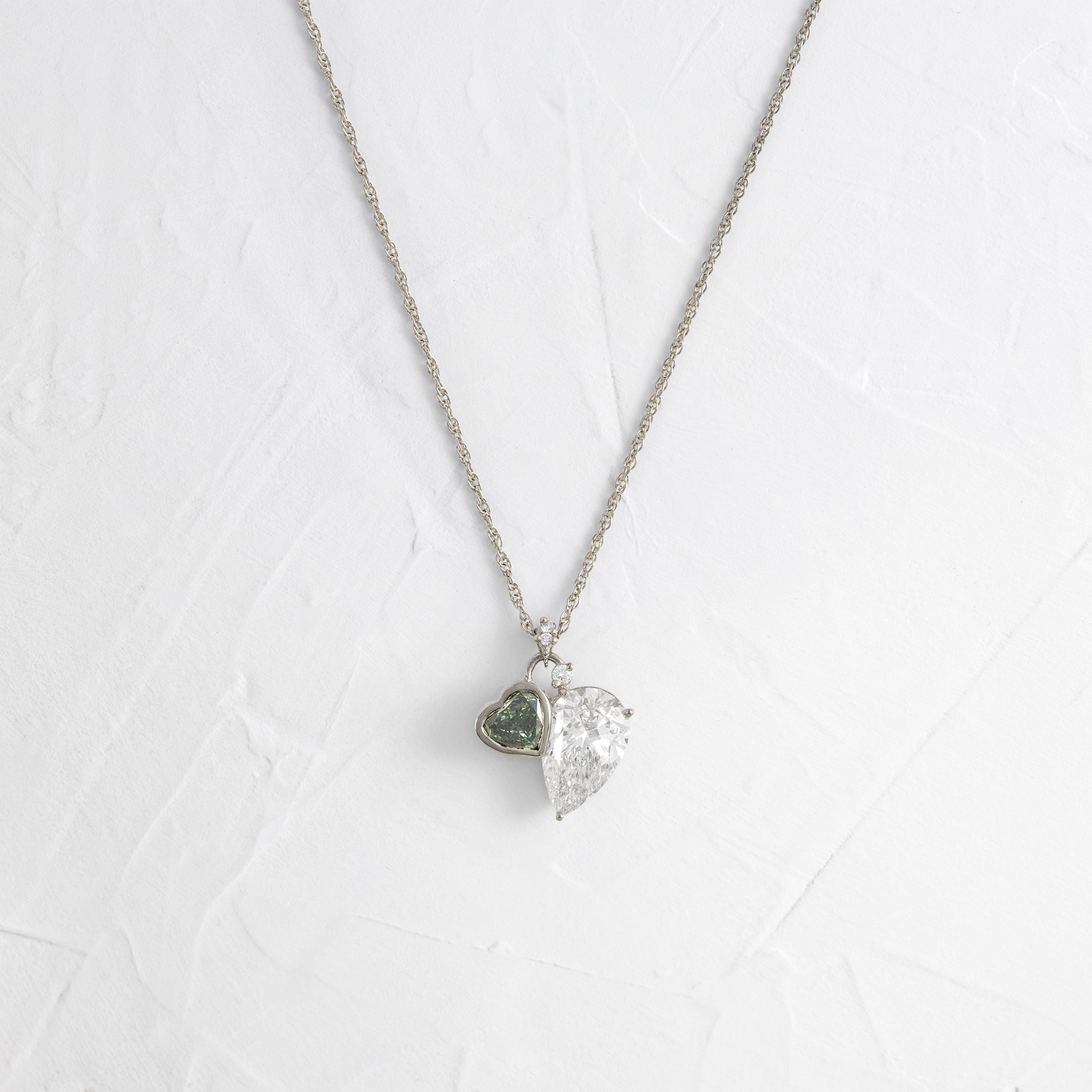 Heart to Heart Necklace, Green Diamond | Melanie Casey Fine Jewelry