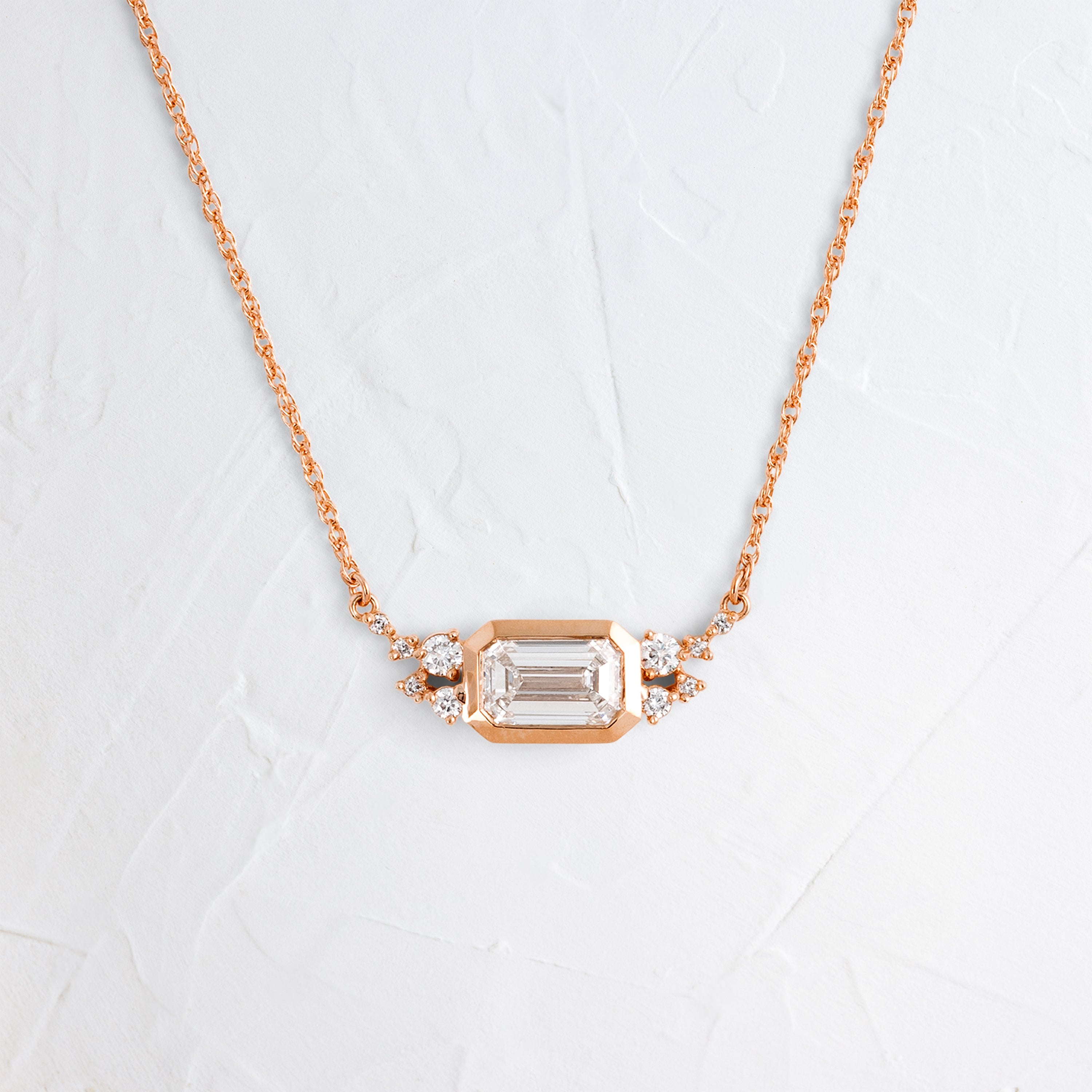 Bezel Snowdrift Necklace, Emerald Cut | Melanie Casey