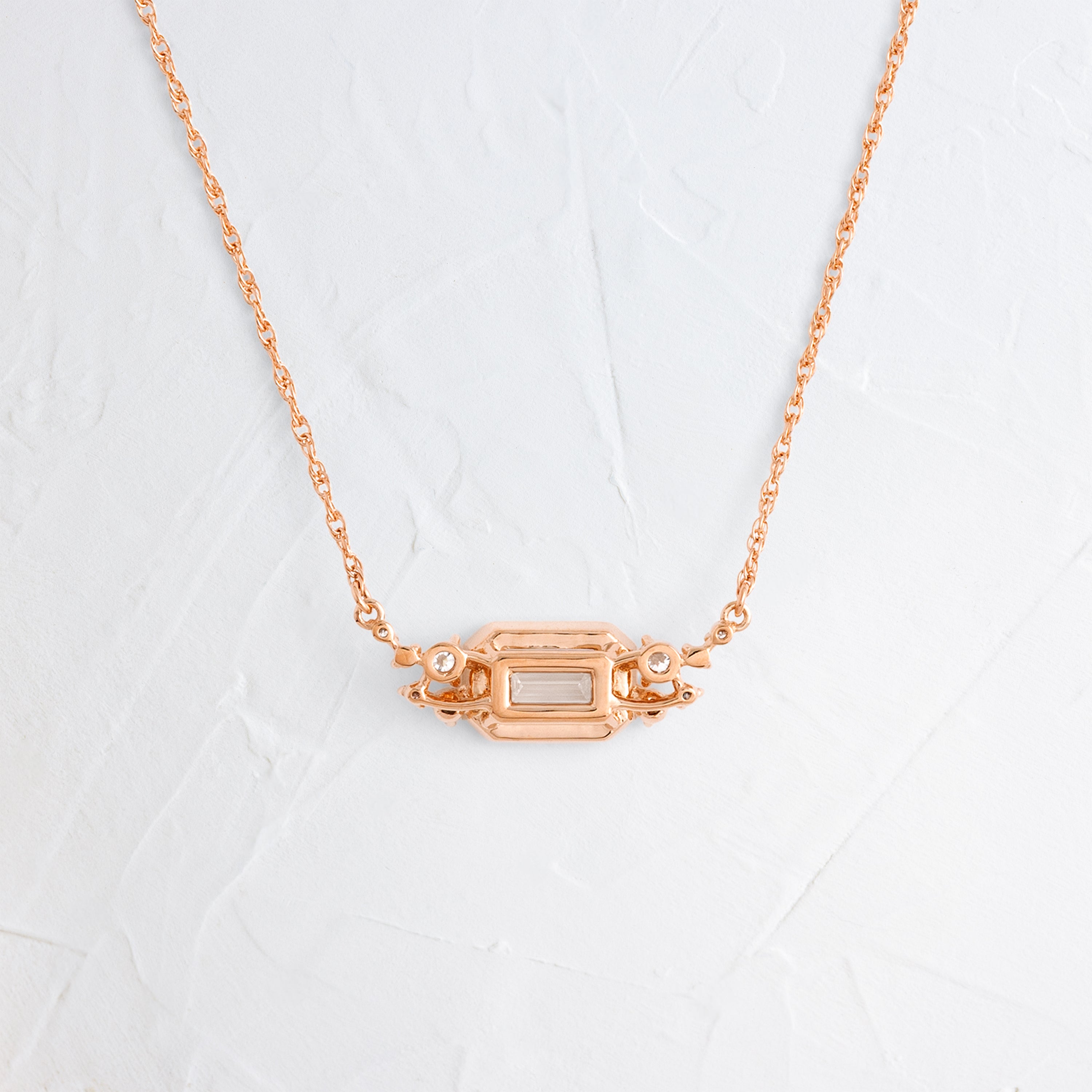 Bezel Snowdrift Necklace, Emerald Cut | Melanie Casey