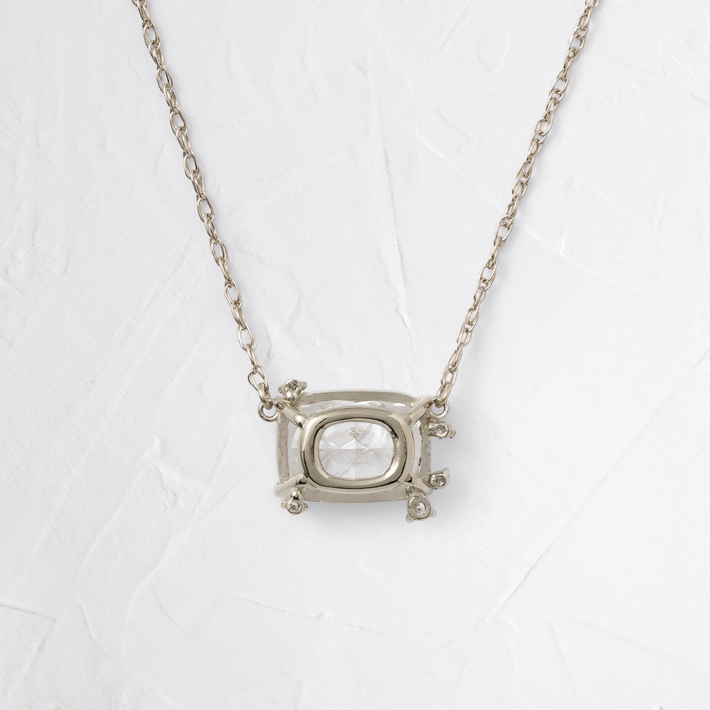 To A Flame Necklace, Cushion Cut | Melanie Casey