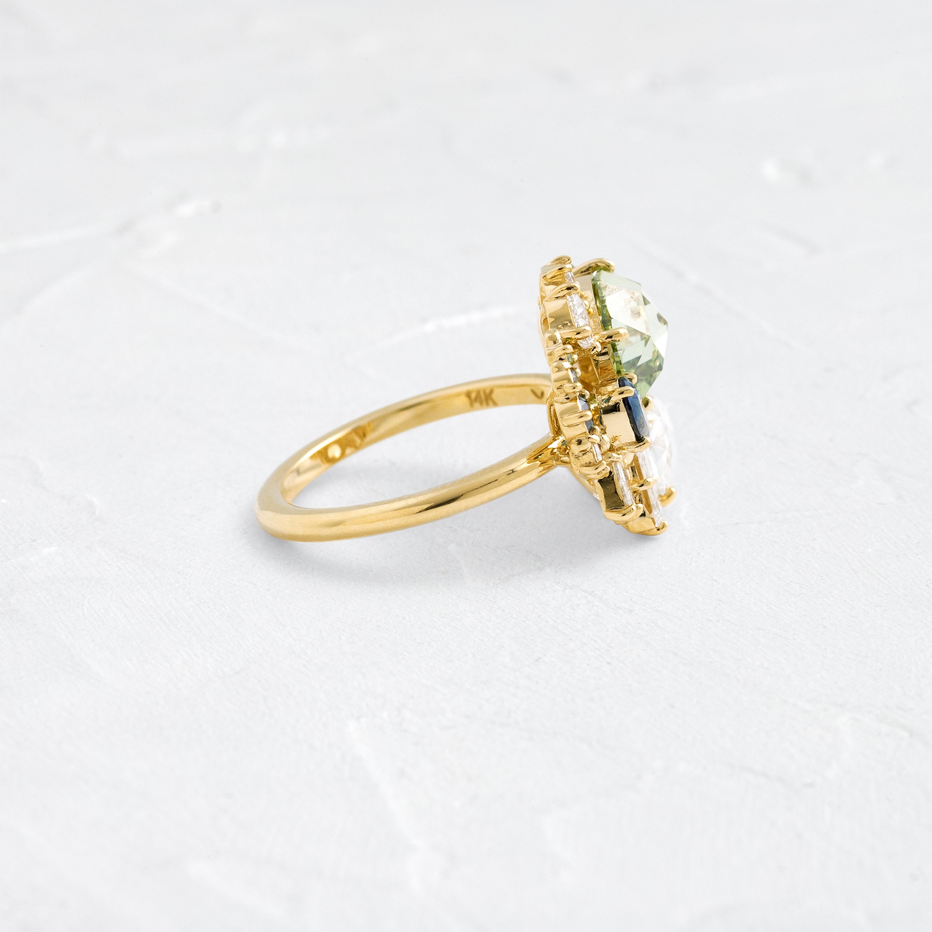 Opera Ring, 2ct. Lab-Grown Green Diamond | Melanie Casey Jewelry