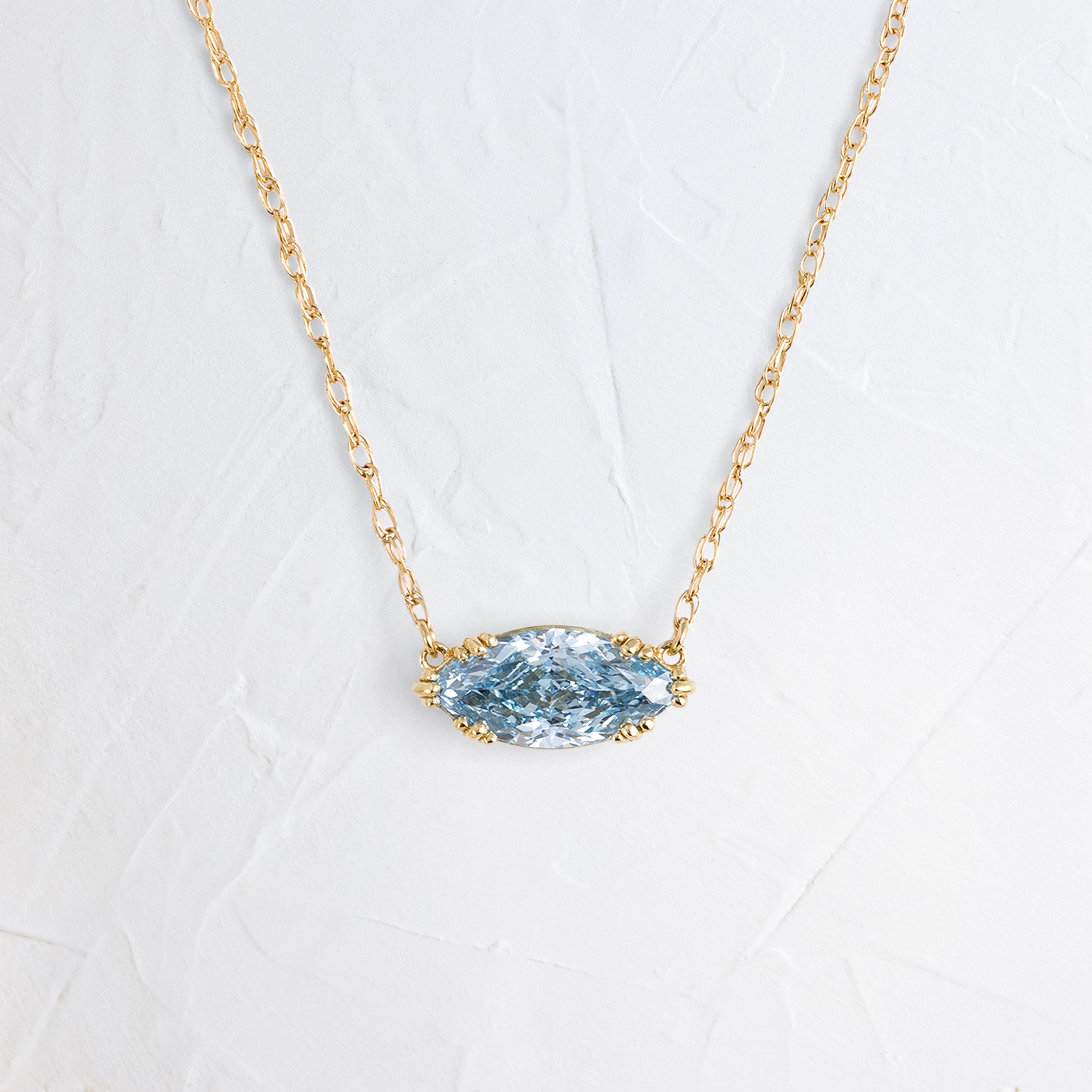 Threaded Necklace, 1.09ct. Lab-Grown Blue Diamond | Melanie Casey