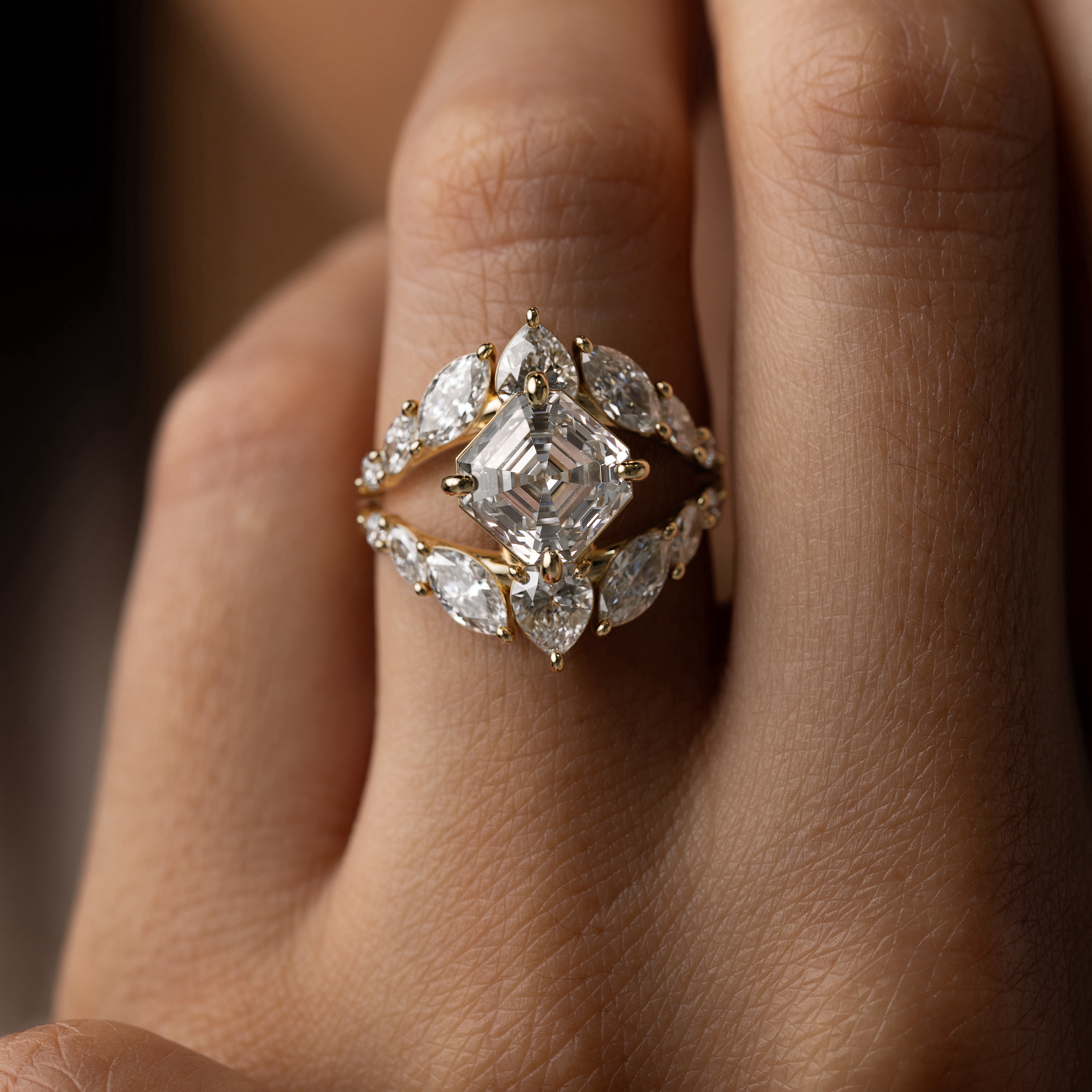 みつる★K18 保証書AbHeri“SIRUSI”Diamond Ring Attune Ring, Asscher Cut | Melanie Casey