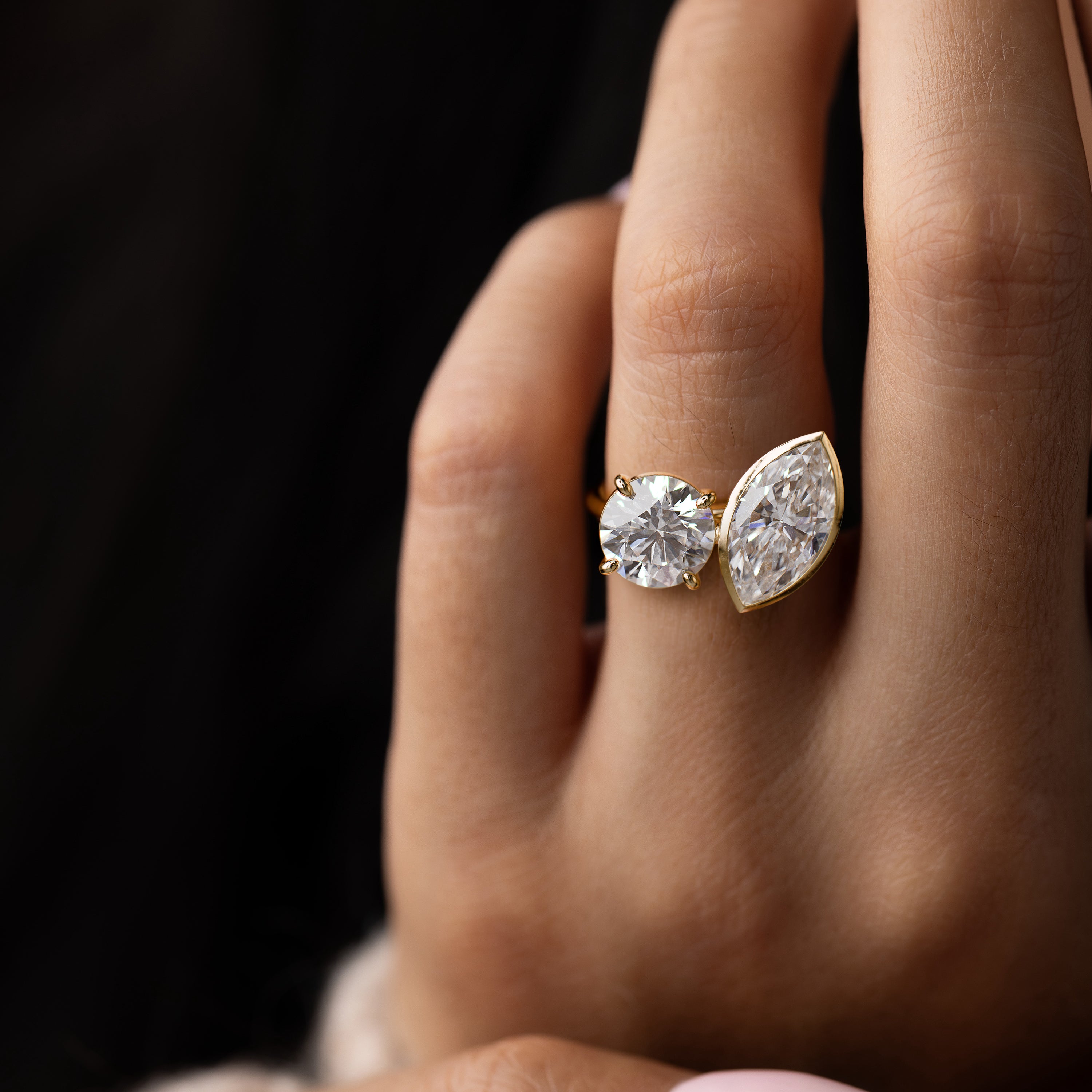 Magnolia Ring, Lab-Grown Round and Marquise Cuts | Melanie Casey