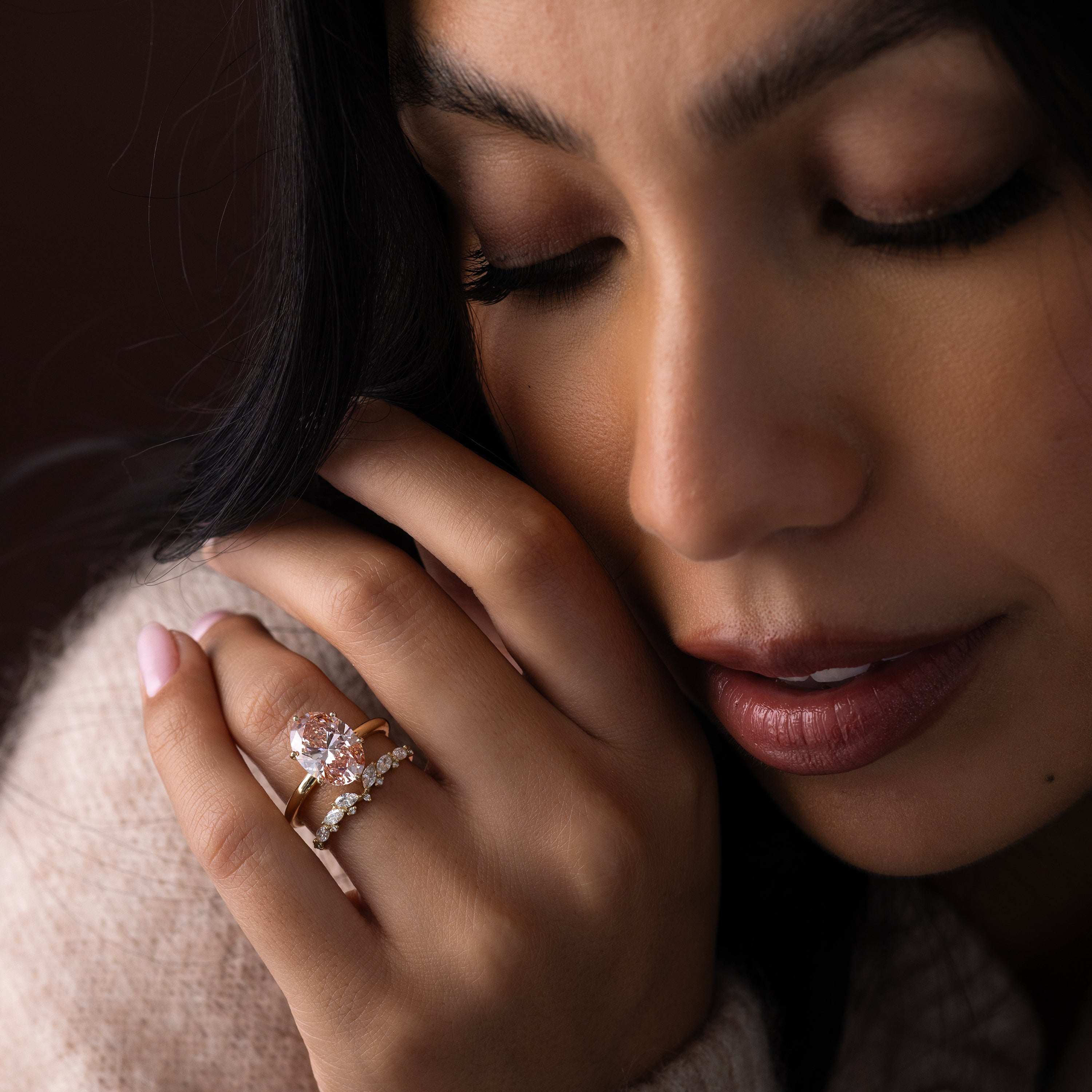 Whisper Ring, 4.07ct. Lab-Grown Pink Diamond - 2mm Band | Melanie