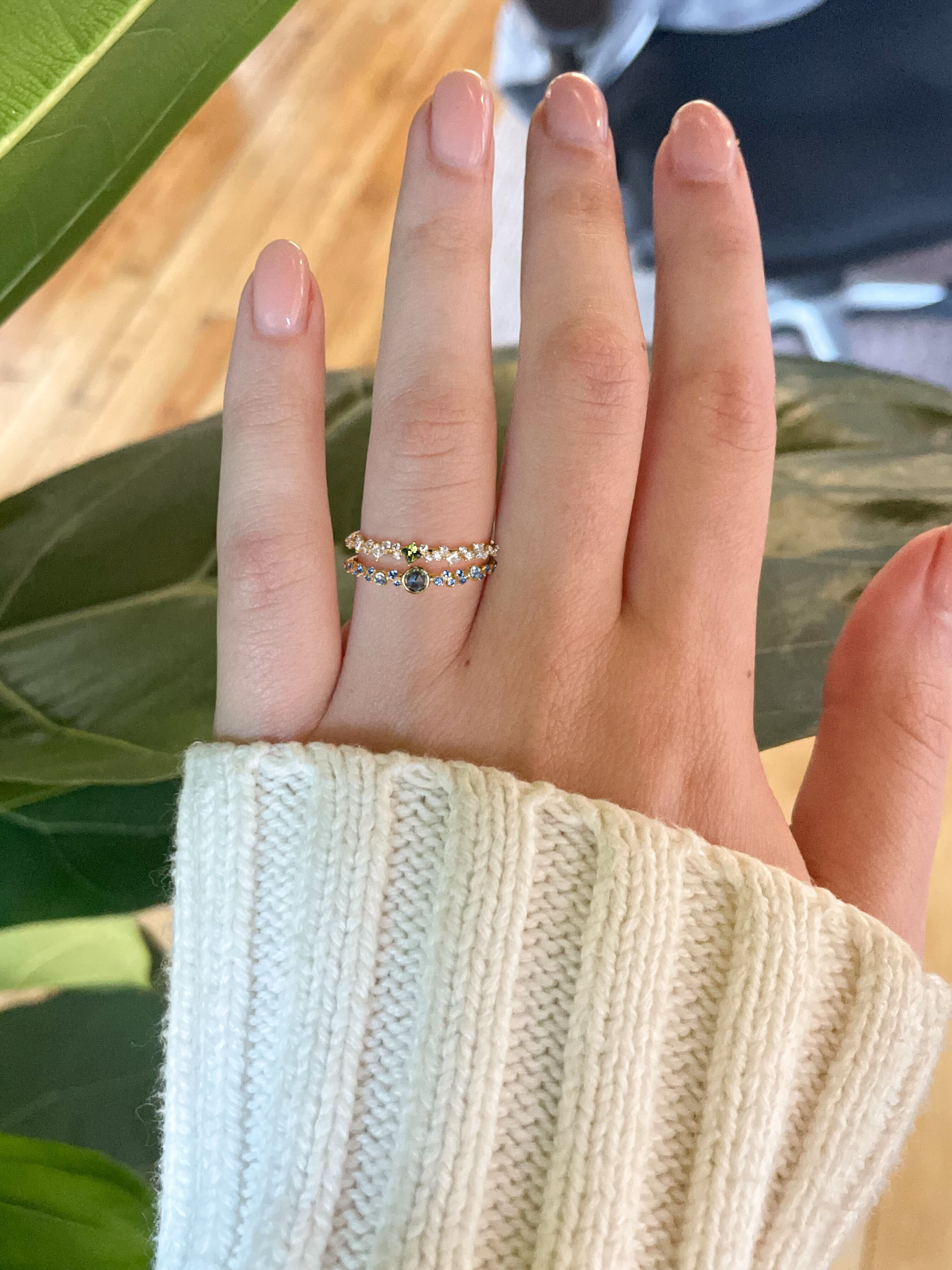 Sprinkle of Sugar Ring in Green Sapphire | Melanie Casey Jewelry