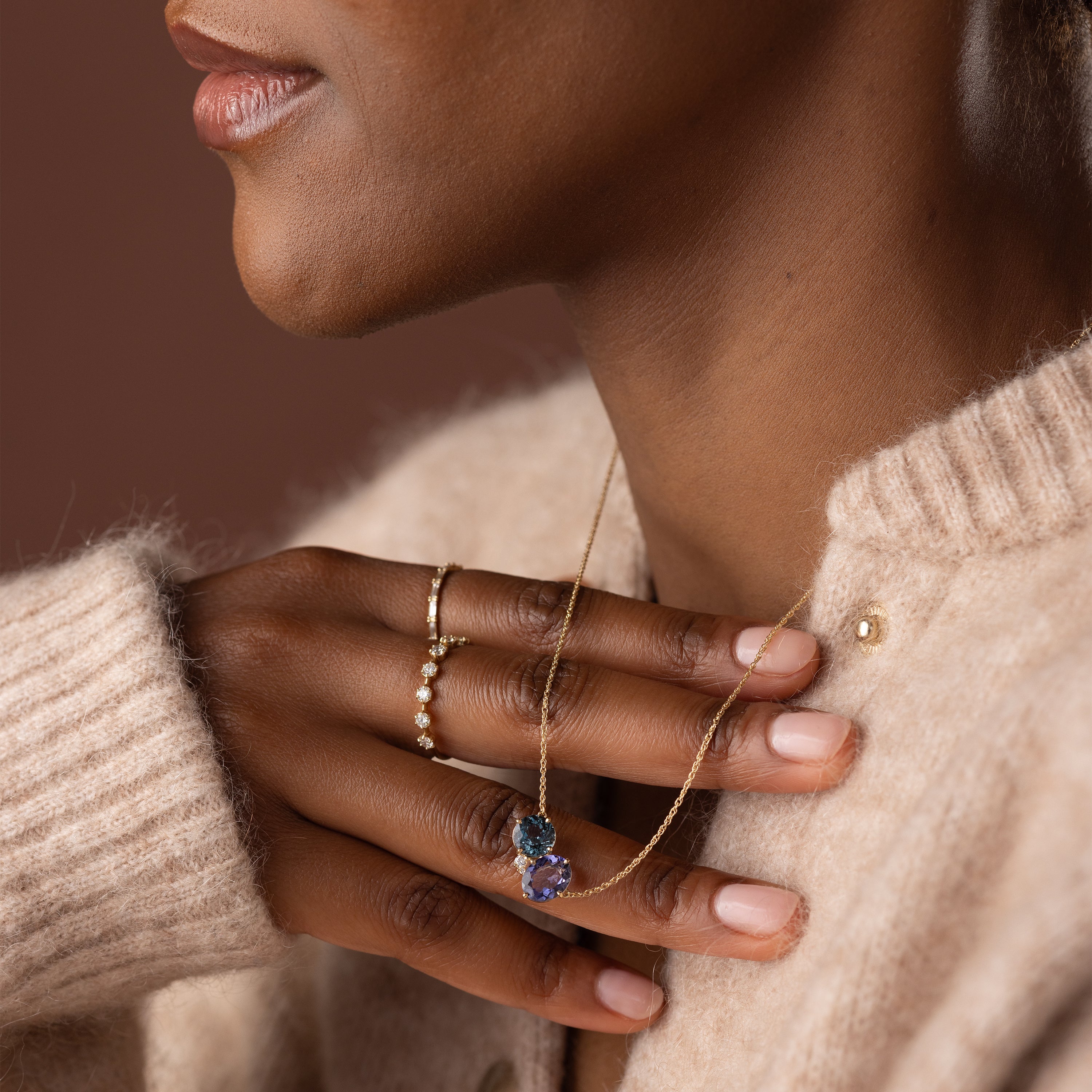 Duo Necklace, Spinel and Iolite | Melanie Casey Fine Jewelry
