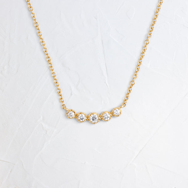 Diamond Crown Crescent Necklace - In Stock | EF Collection