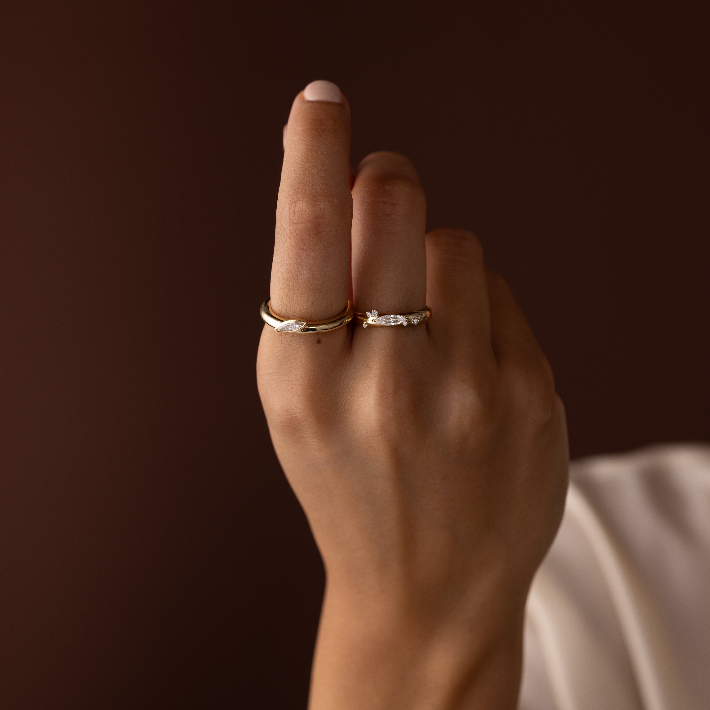 Needle Marquise Stacking Ring | Melanie Casey Jewelry