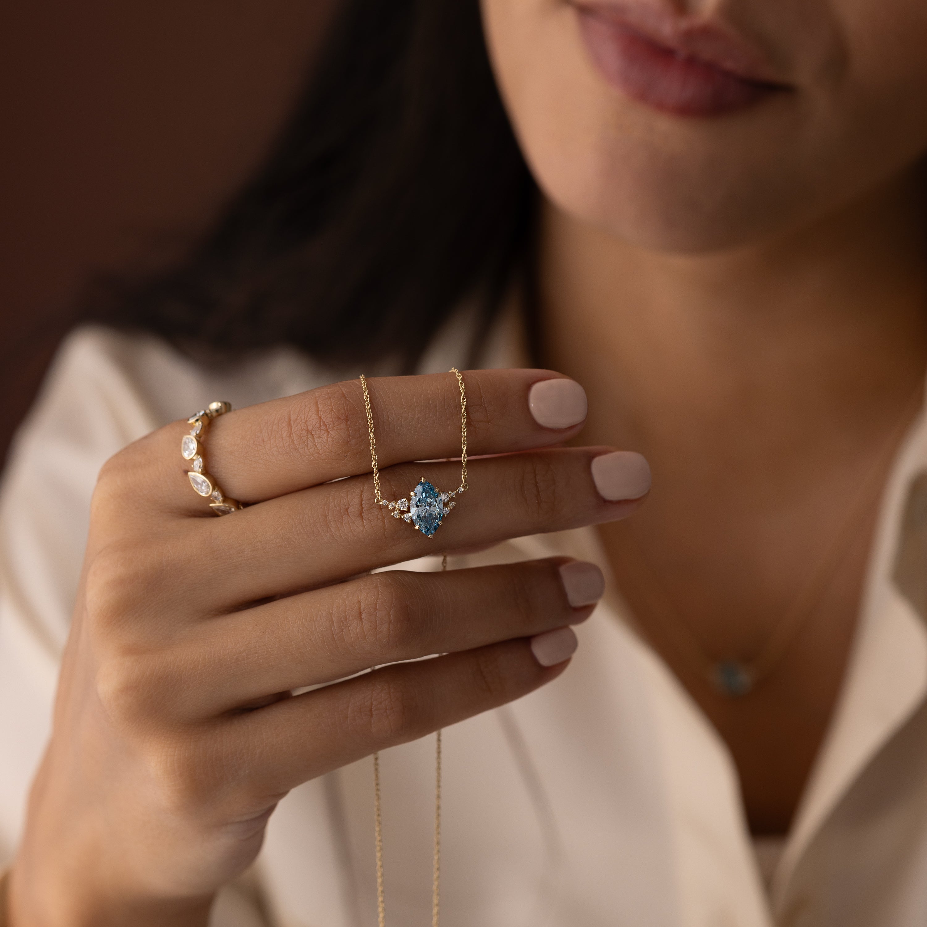 Snowdrift Necklace, 1.5ct. Lab-Grown Blue Diamond | Melanie Casey