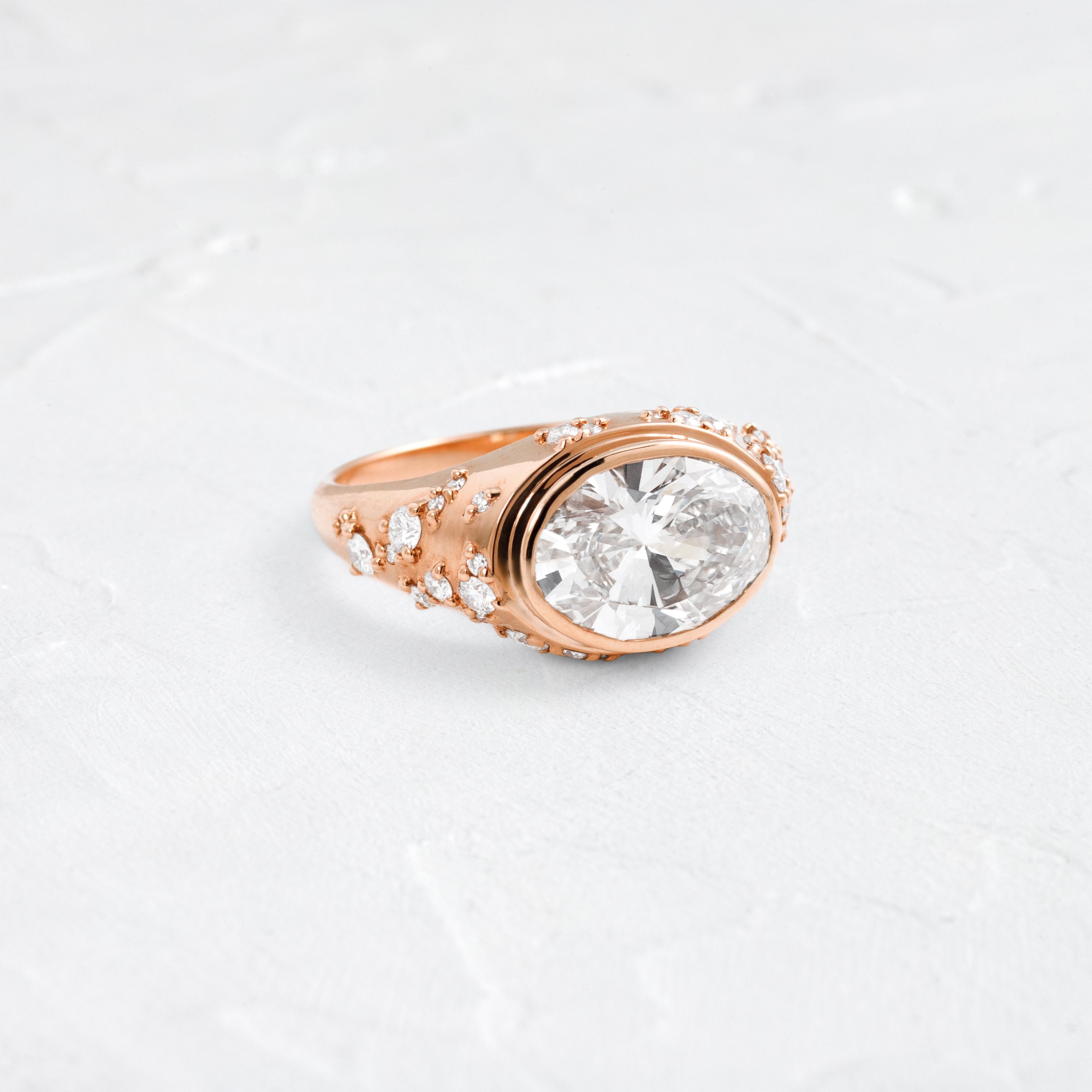 Astral Diamond Signet Ring, Oval Cut | Melanie Casey Fine Jewelry