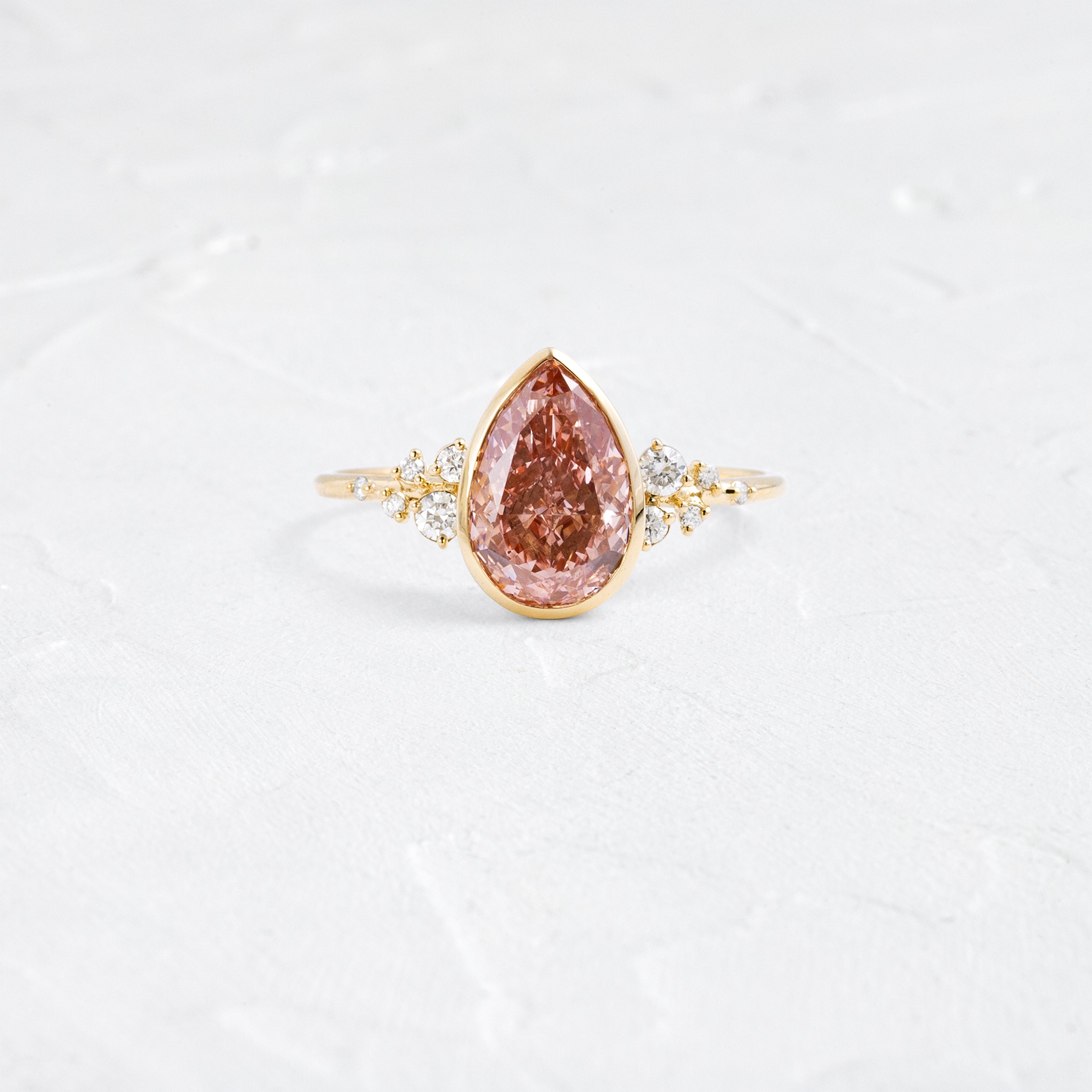 Bezel Snowdrift Ring, 2.08ct. Lab-Grown Pink Diamond | Melanie