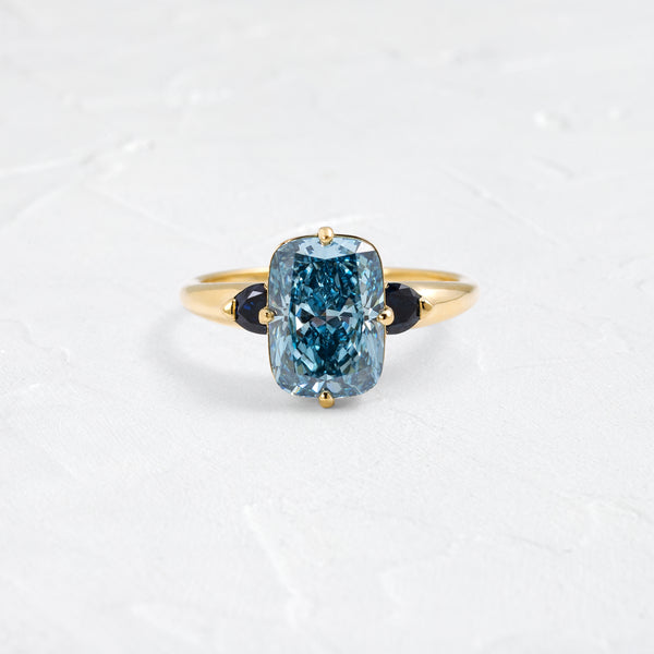 Rosette Ring, 3.25ct. Lab-Grown Blue Diamond | Melanie Casey Jewelry