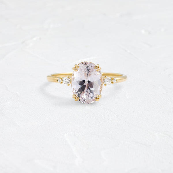 Pictorial Ring, 3.47ct. Pale Pink Sri Lanka Sapphire - 1.5mm Band