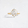 Threaded Ring with Halo, 2.15ct. Oval Cut (14k Yellow Gold)