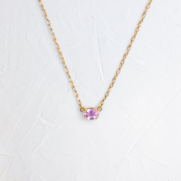 Gemstone Centering Necklace, Magenta Sapphire | Melanie Casey