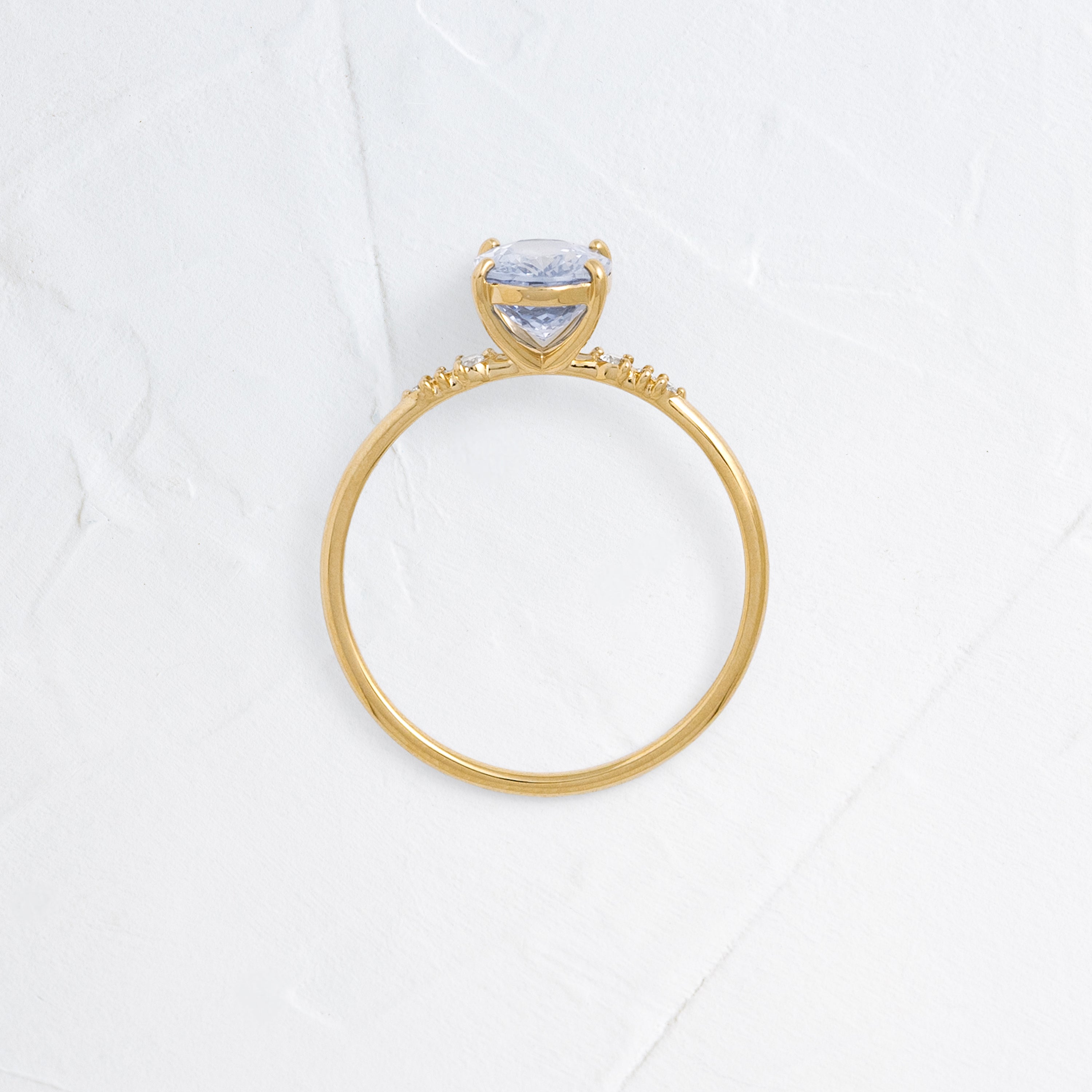 Poppy Seed Ring, 1.6ct. Light Blue Sri Lanka Sapphire | Melanie