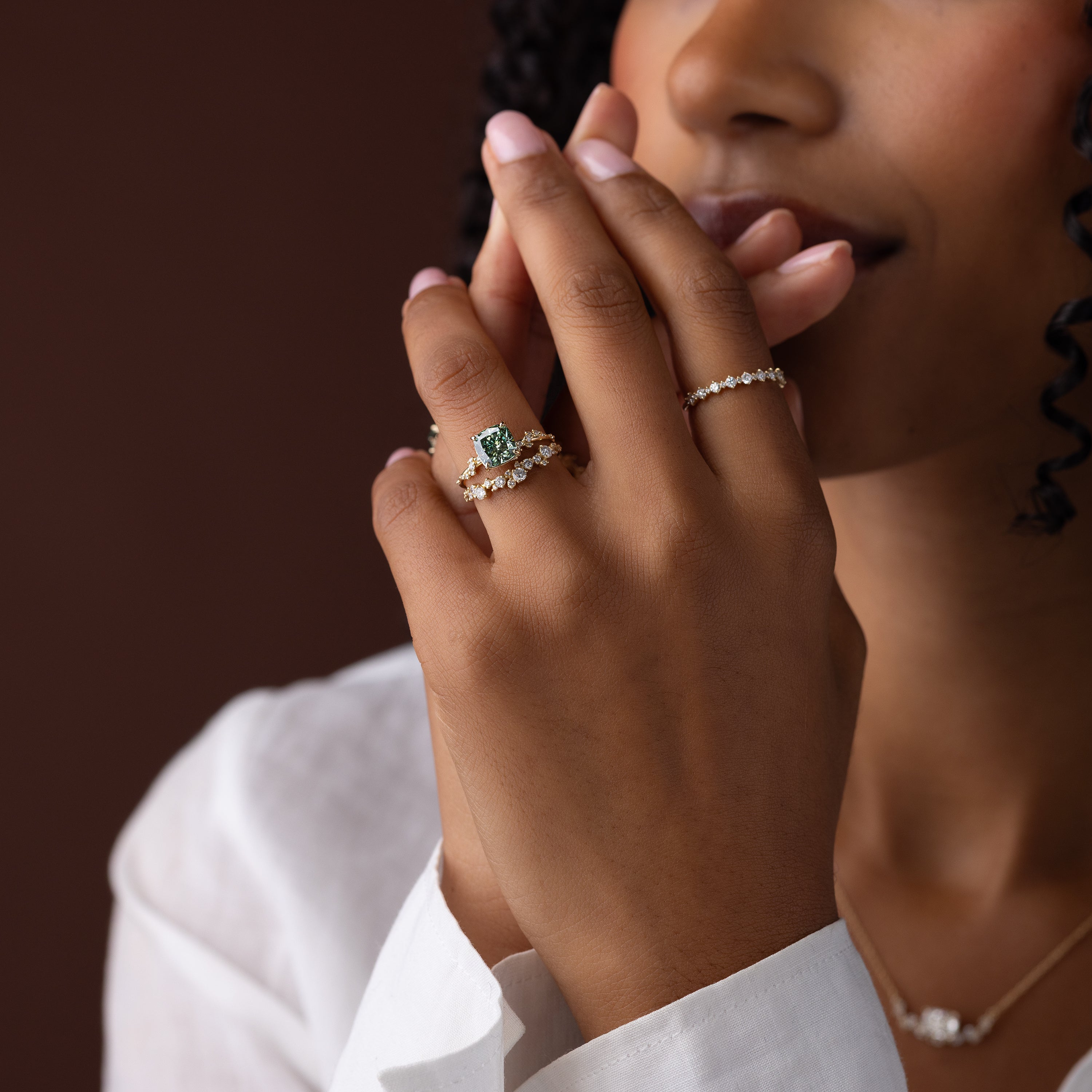 Wisteria Ring, 2ct. Lab-Grown Green Diamond | Melanie Casey Fine