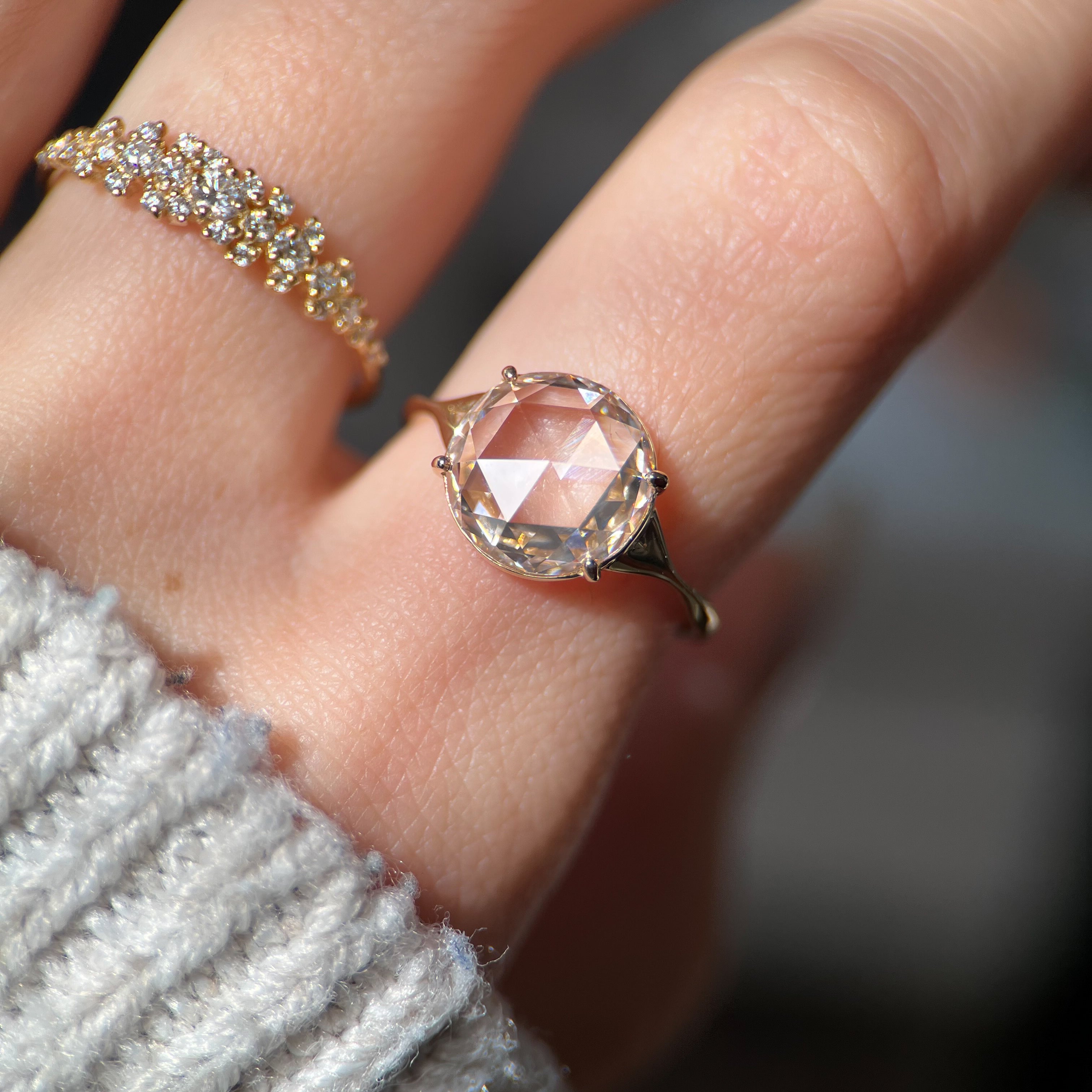 Corset Ring, 2.53ct. Lab-Grown Rose Cut | Melanie Casey Jewelry