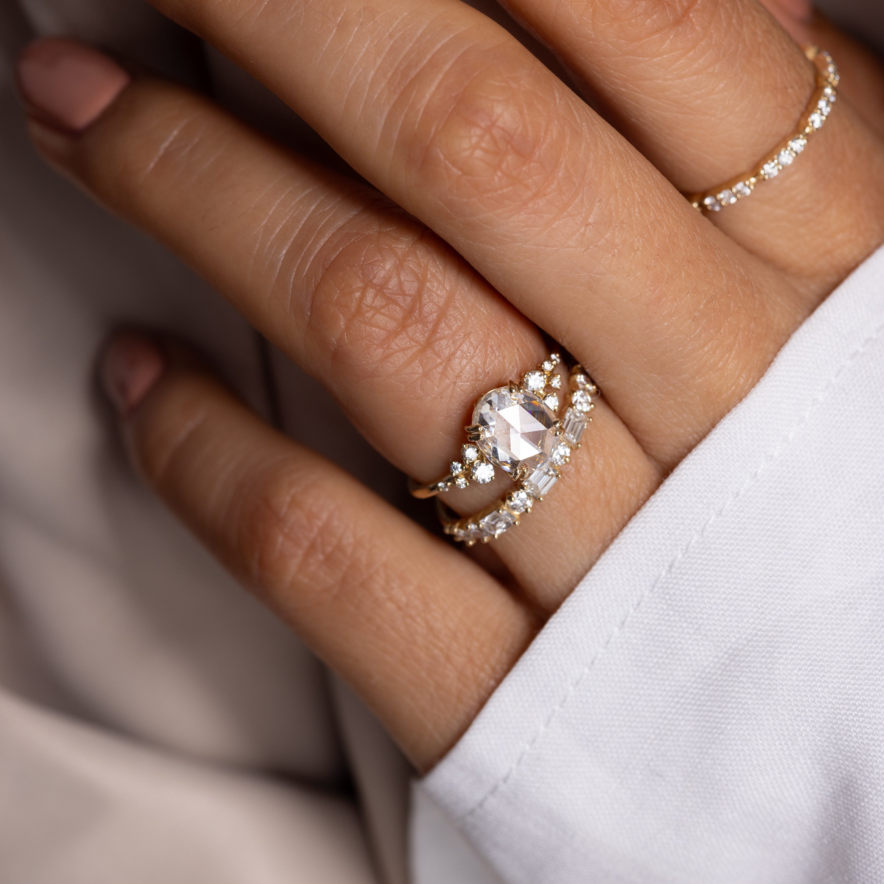 Snowdrift Ring, 1.55ct. Natural Oval Rose Cut | Melanie Casey Fine