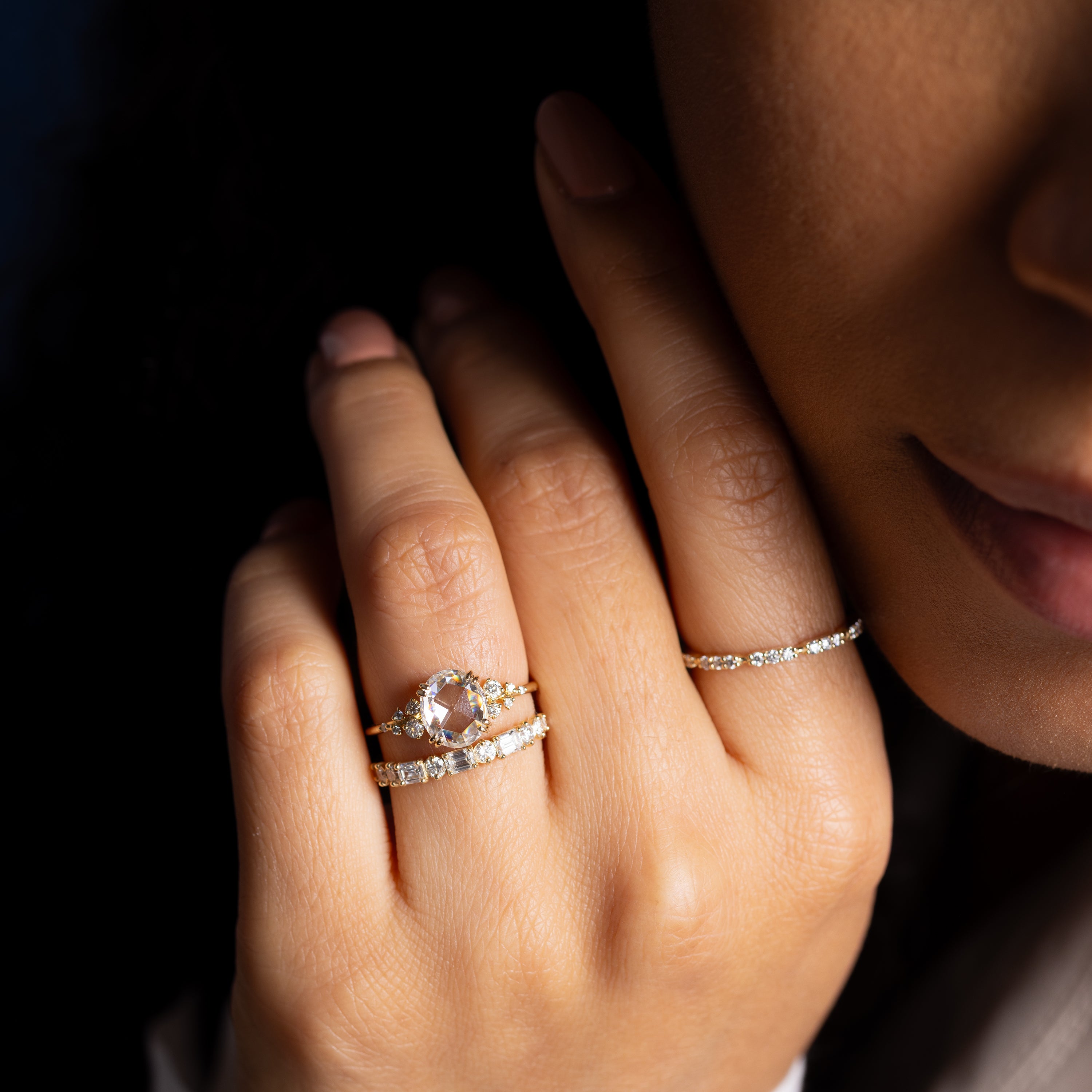 Snowdrift Ring, 1.55ct. Natural Oval Rose Cut | Melanie Casey Fine