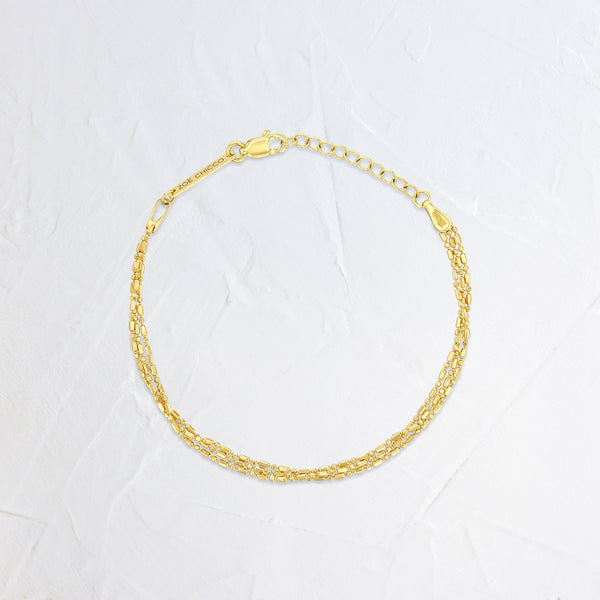 14k Gold Triple Strand Tube Bar Chain Bracelet - In Stock | Zoe