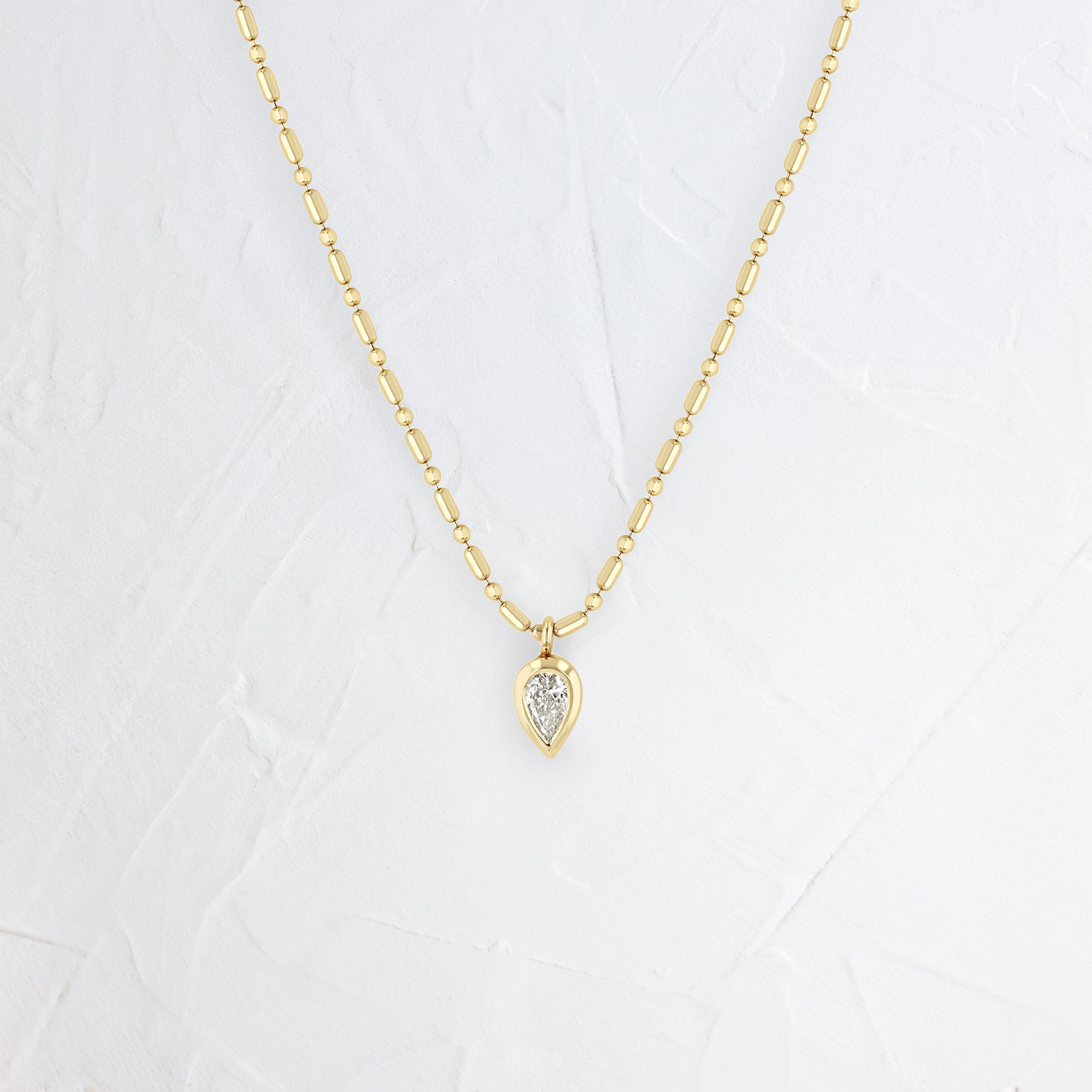 Inverted Diamond Pear Necklace - In Stock | Zoe Chicco | Melanie