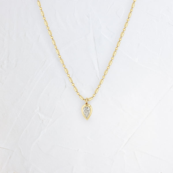 Inverted Diamond Pear Necklace - In Stock | Zoe Chicco | Melanie