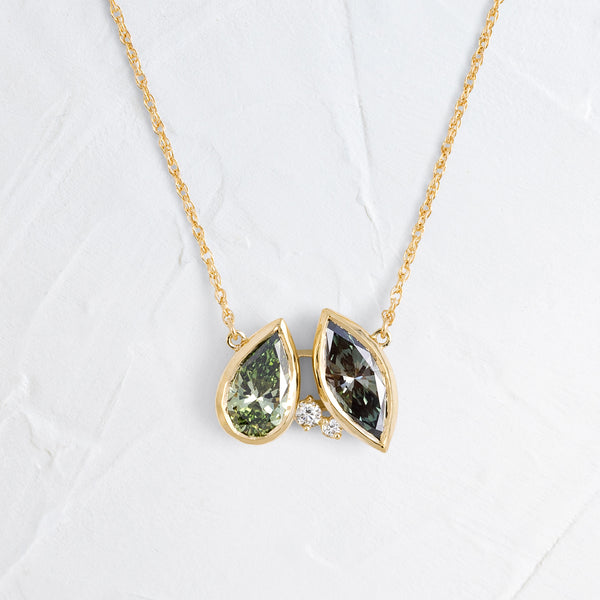 Tandem Necklace, 2.09ctw. Lab-Grown Green Diamonds, Edition 1