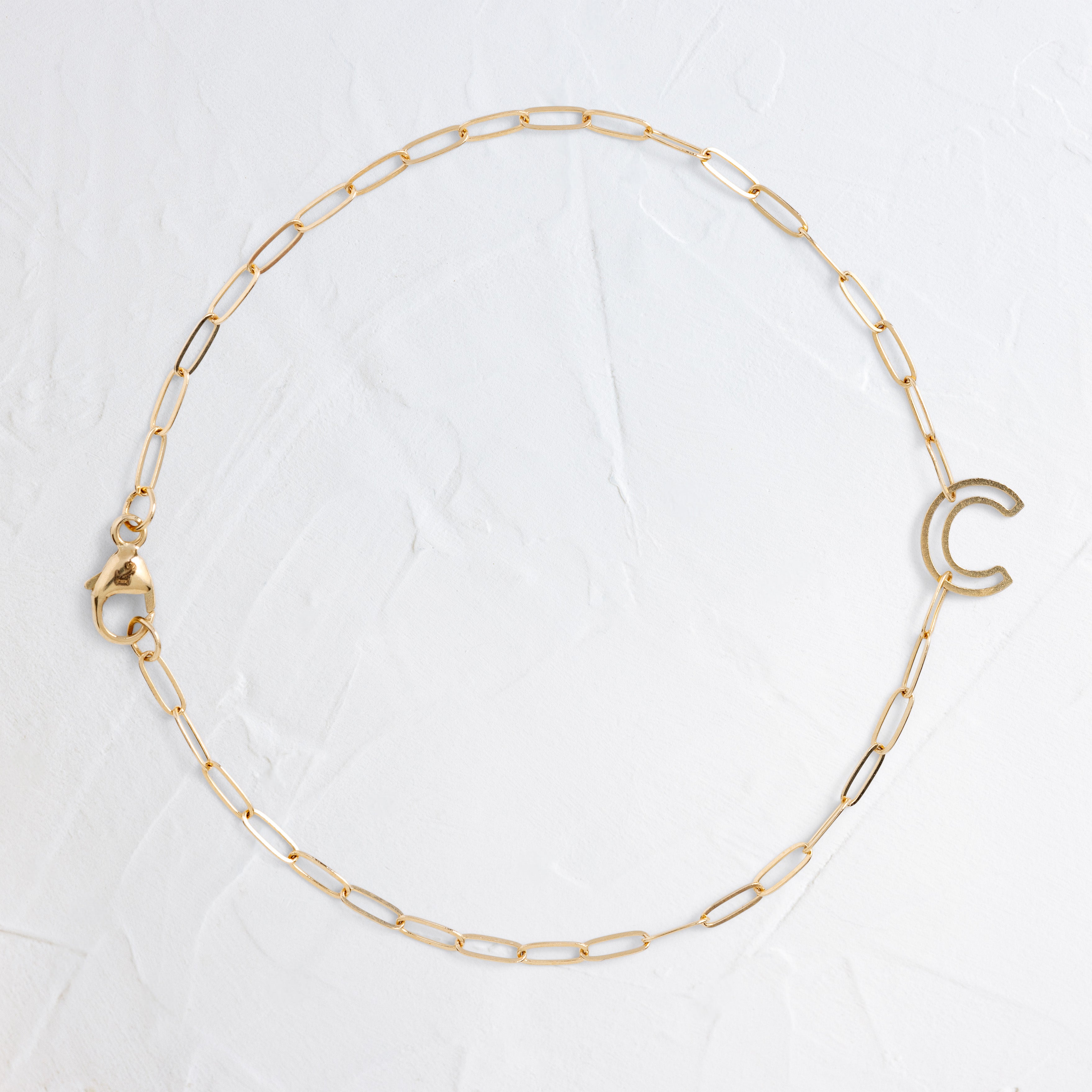 Single Chain Letter Bracelet | Melanie Casey Fine Jewelry