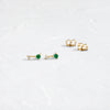 Emerald and Diamond Tinsel Two-Stone Studs - In Stock (14k Yellow Gold)