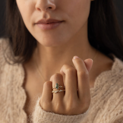 Myriad Ring, Lab-Grown Green Diamond Melanie Casey Jewelry
