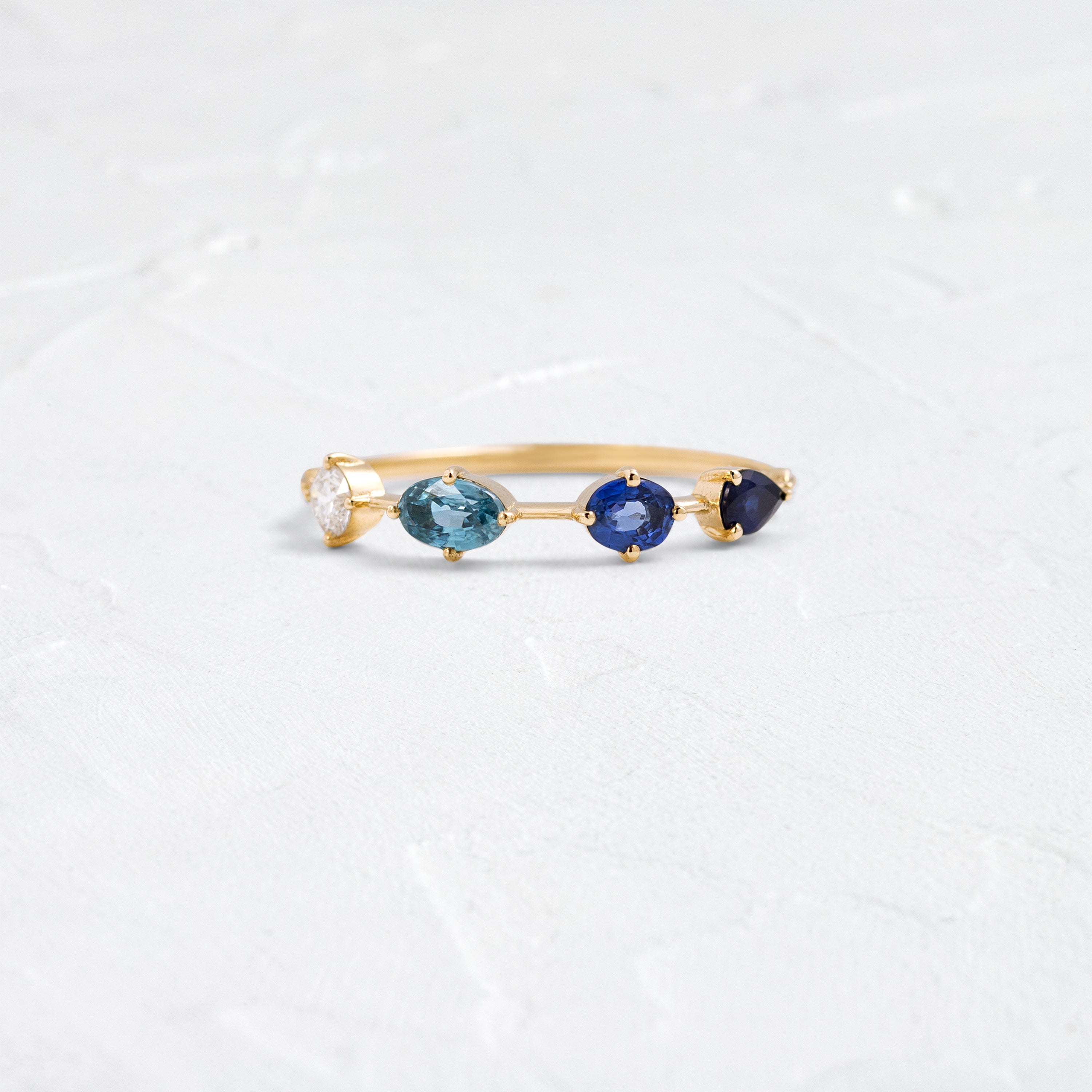 Gemstone Distance Band in Ocean | Melanie Casey Jewelry