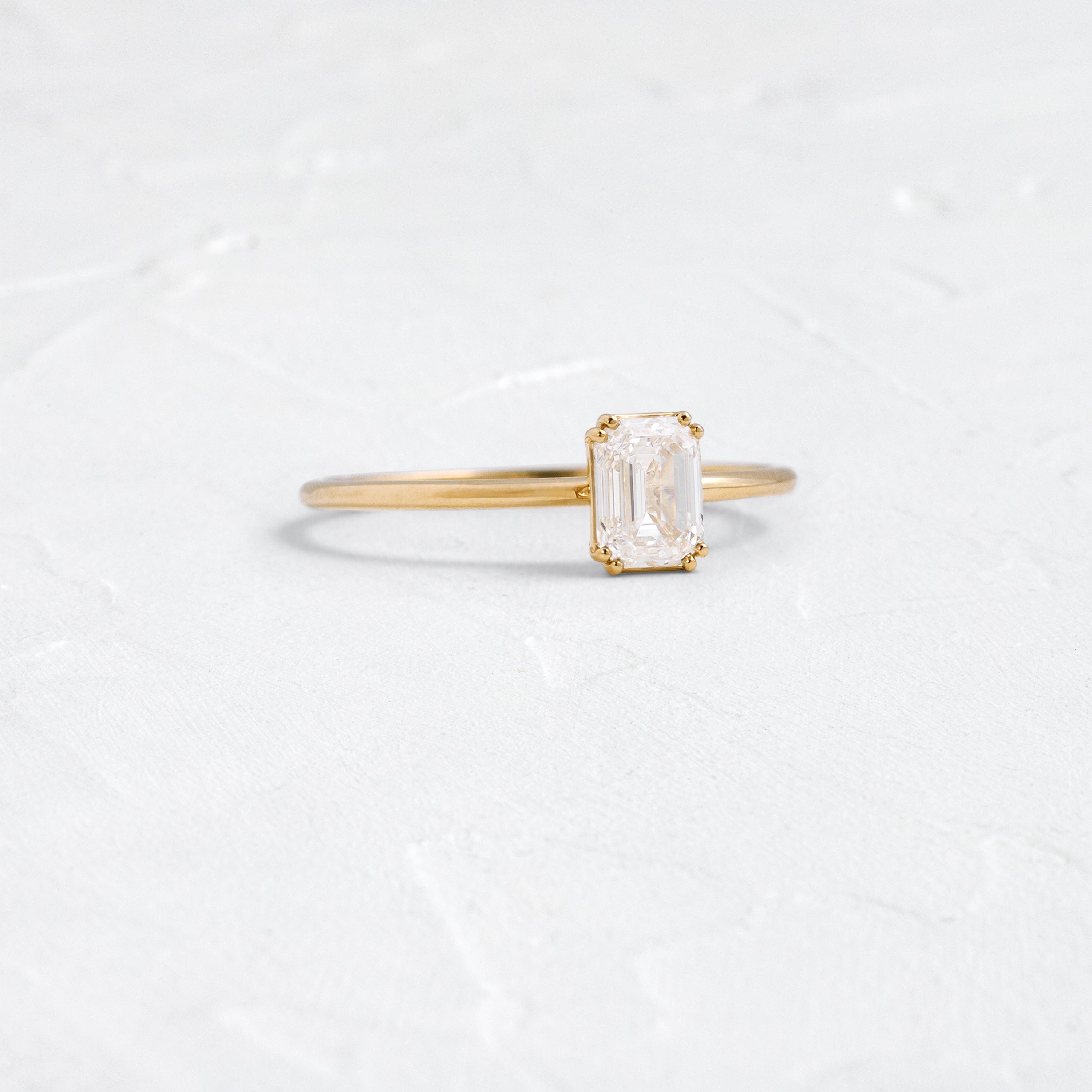 Filament Ring, 0.61ct. Natural Emerald Cut | Melanie Casey Jewelry