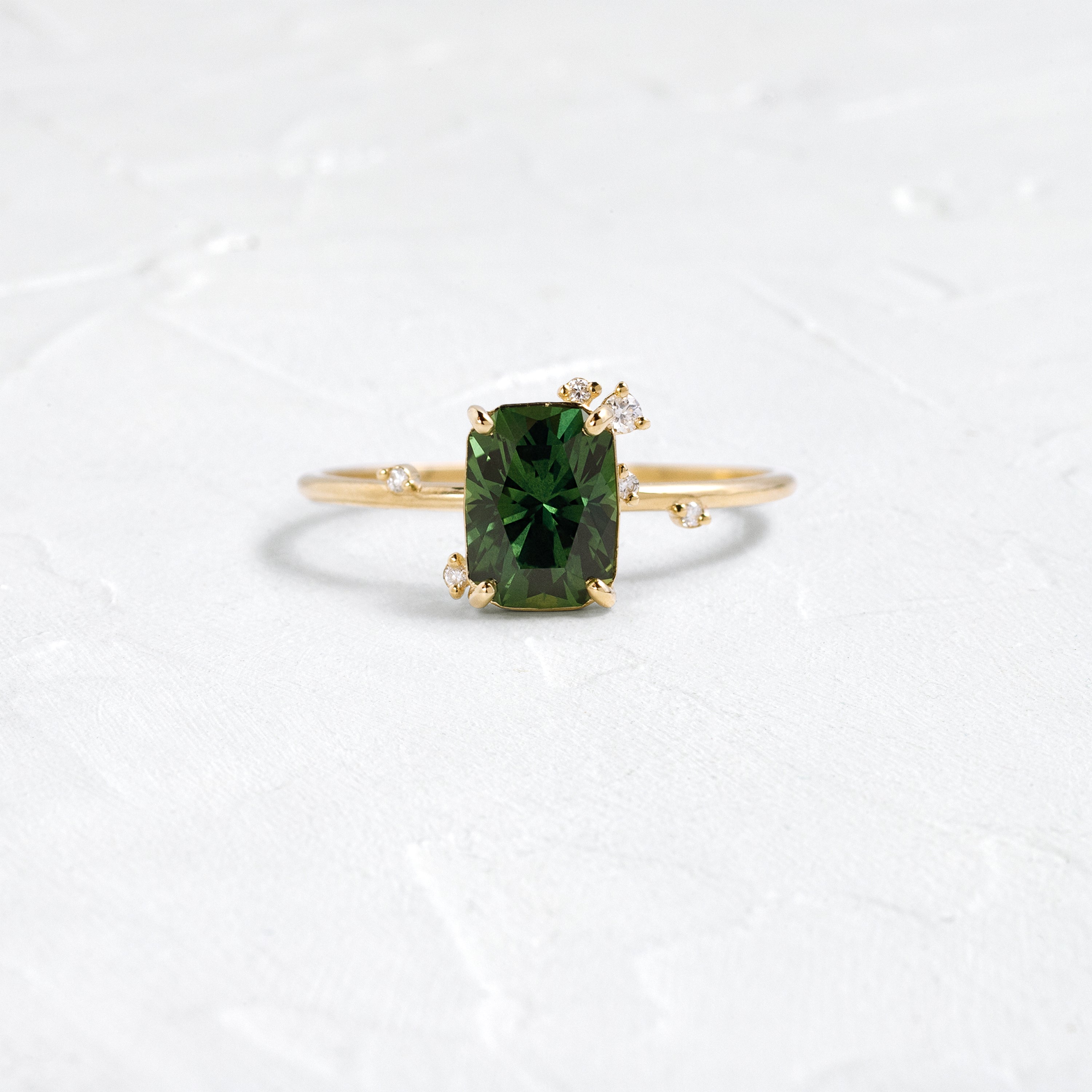 To A Flame Ring, 1.69ct. Green Thai Sapphire | Melanie Casey Fine