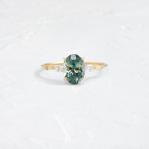 Windlass Ring, 1.78ct. Green-Blue Montana Sapphire | Melanie Casey