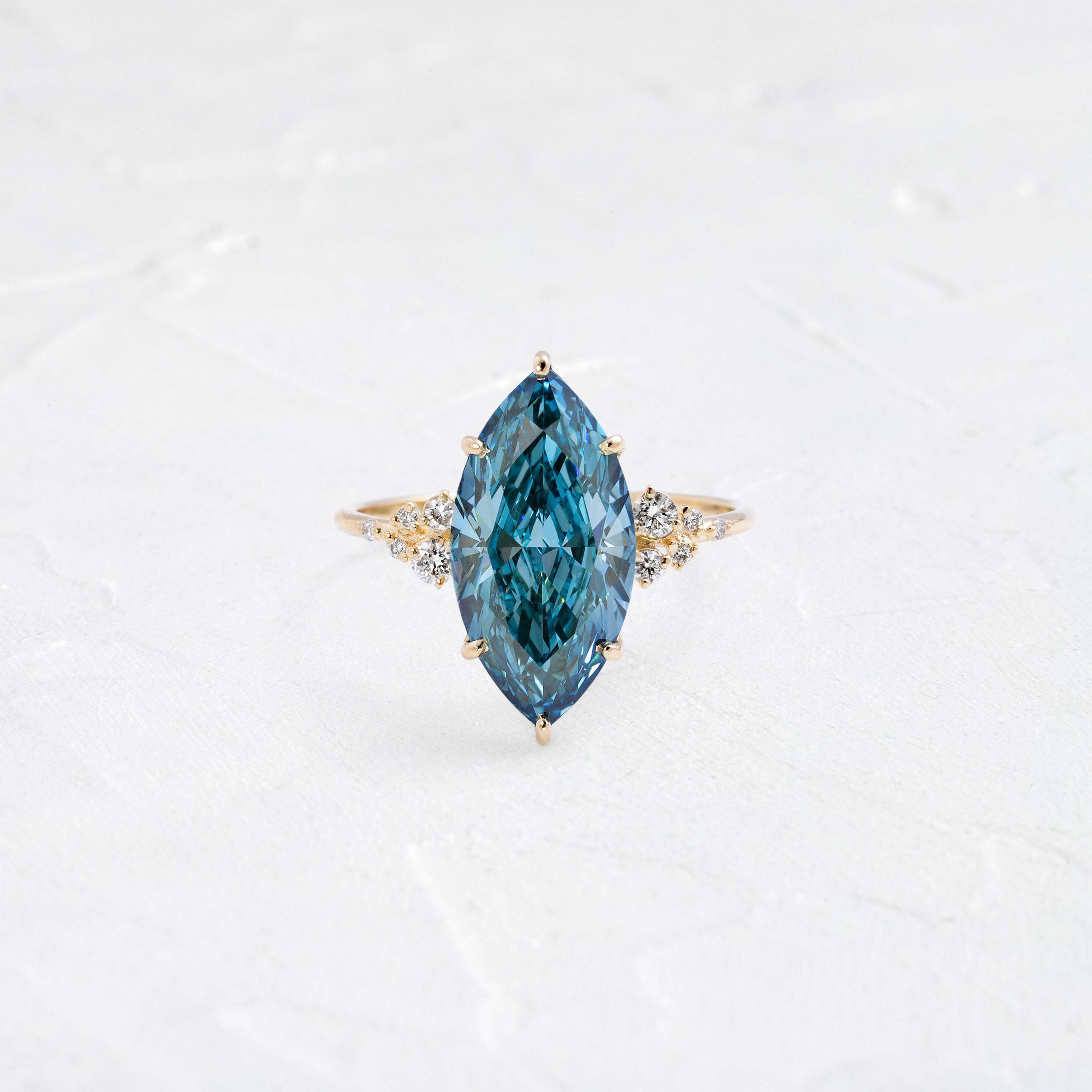 Snowdrift Ring, 4.2ct. Lab-Grown Blue Diamond | Melanie Casey Fine
