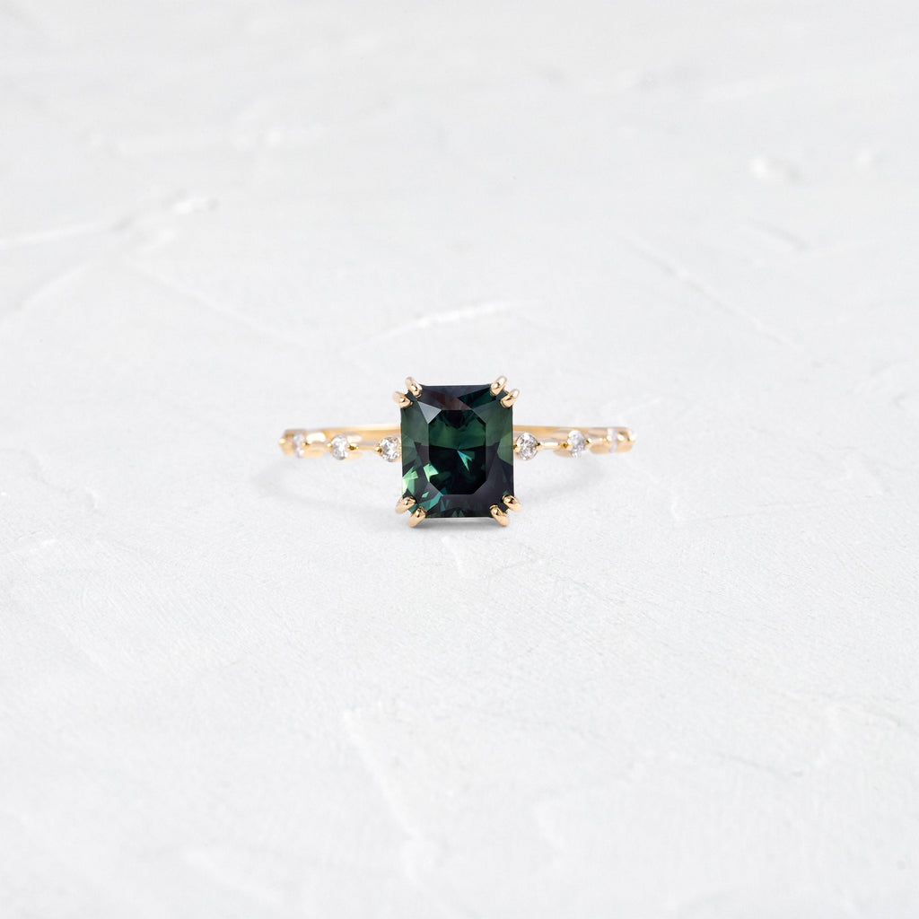 Saphir Vert-bleu D’Australie – 3.7 Mm – 0.38 Ct – Chauffé – Naturel